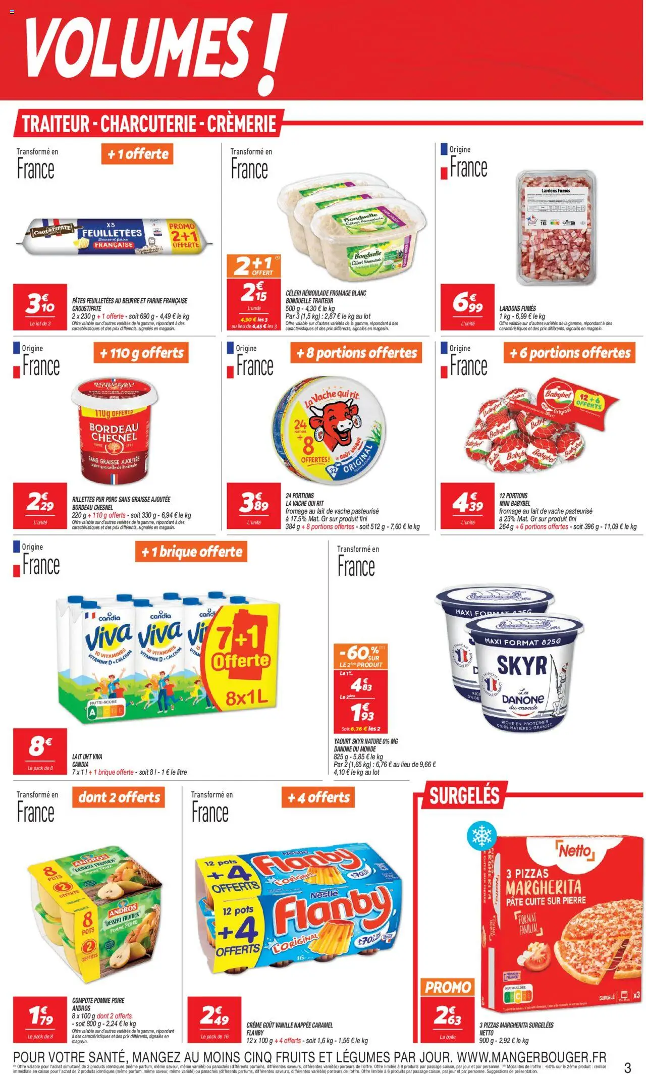  | Page: 3 | Produits: Poire, Mini Babybel, Lait, Beurre
