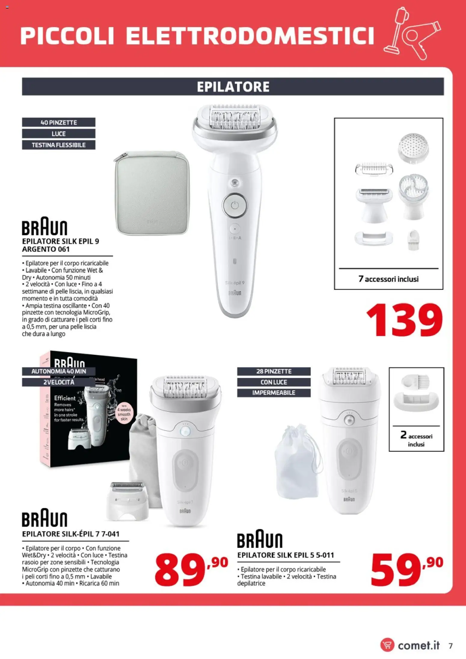 Volantino Comet del 23.01.2026 | Pagina: 7 | Prodotti: Rasoio, Epilatore