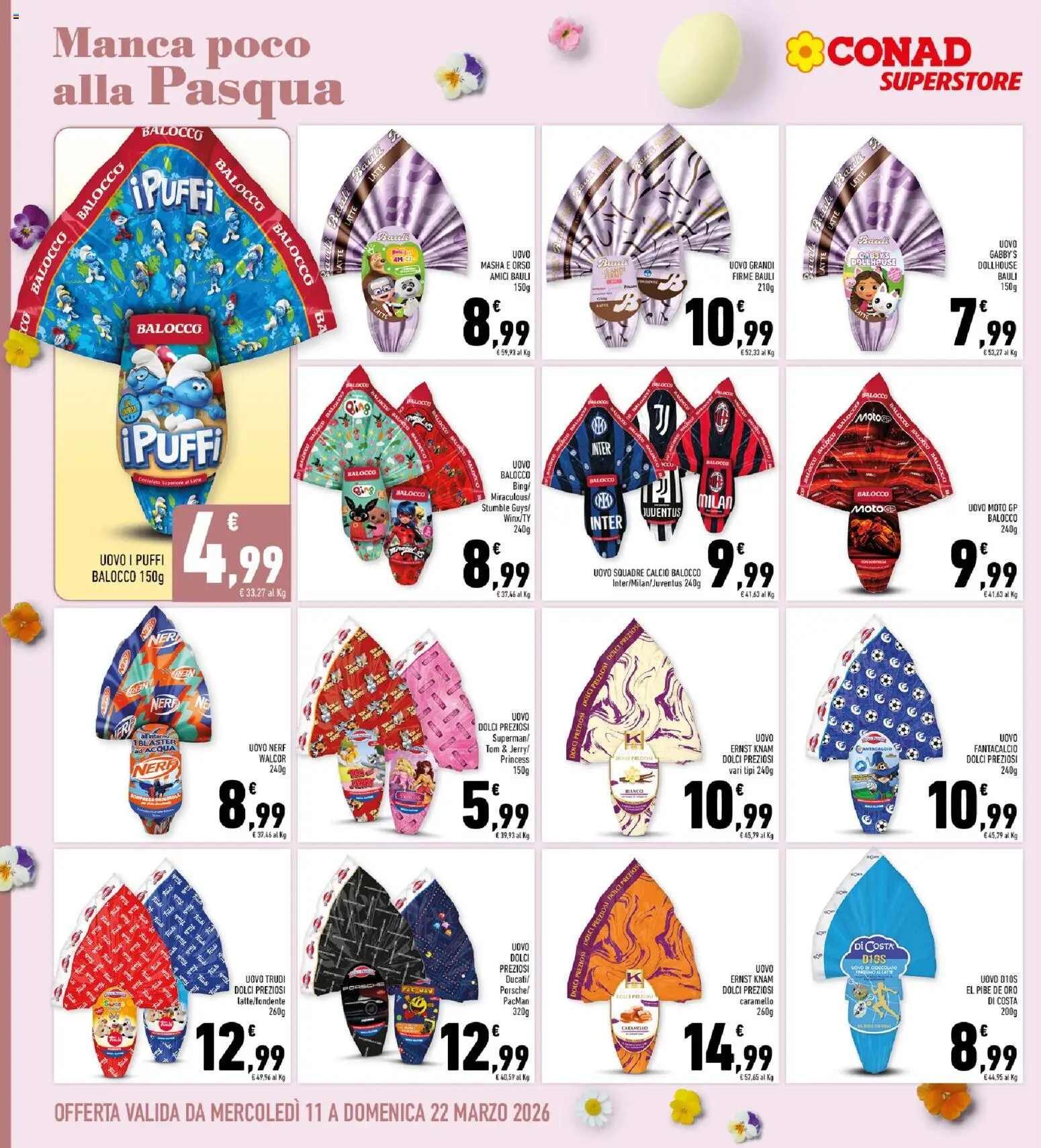 Volantino Conad del 11.03.2026 | Pagina: 10 | Prodotti: Acqua, Latte