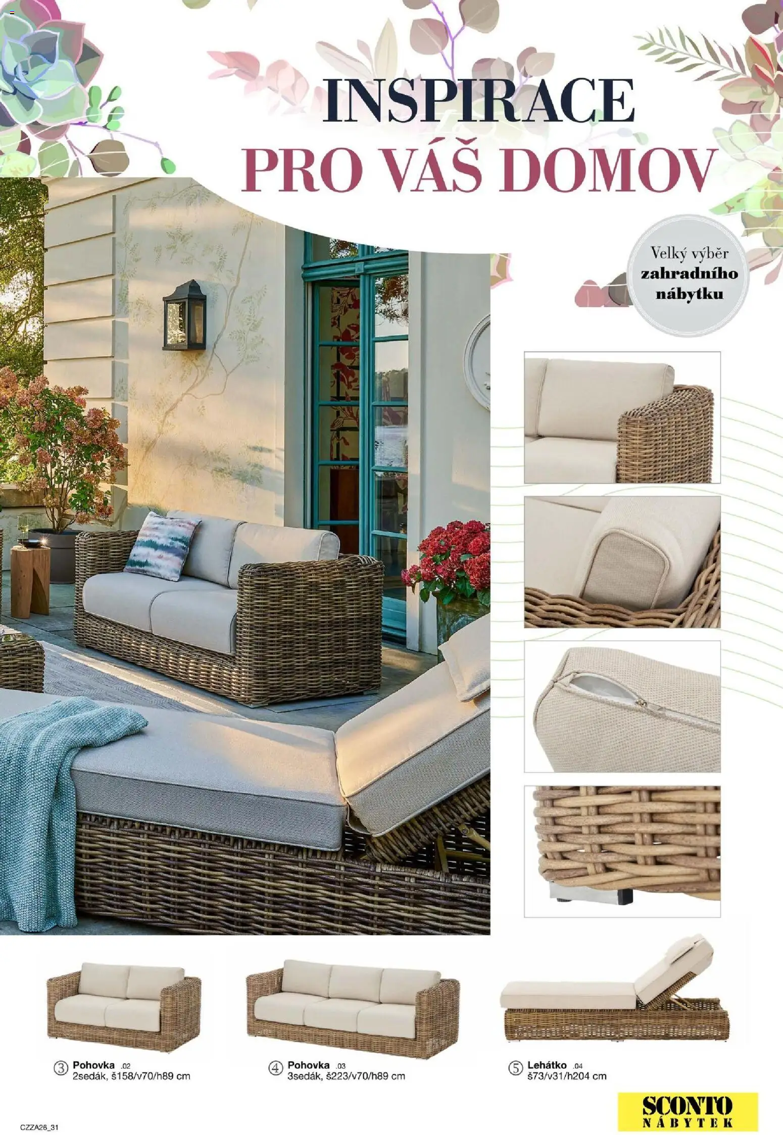Sconto nábytek katalog - Zahradní speciál od 01.01.2026 | Strana: 31 | Produkty: Nábytek, Pohovka, Lehátko