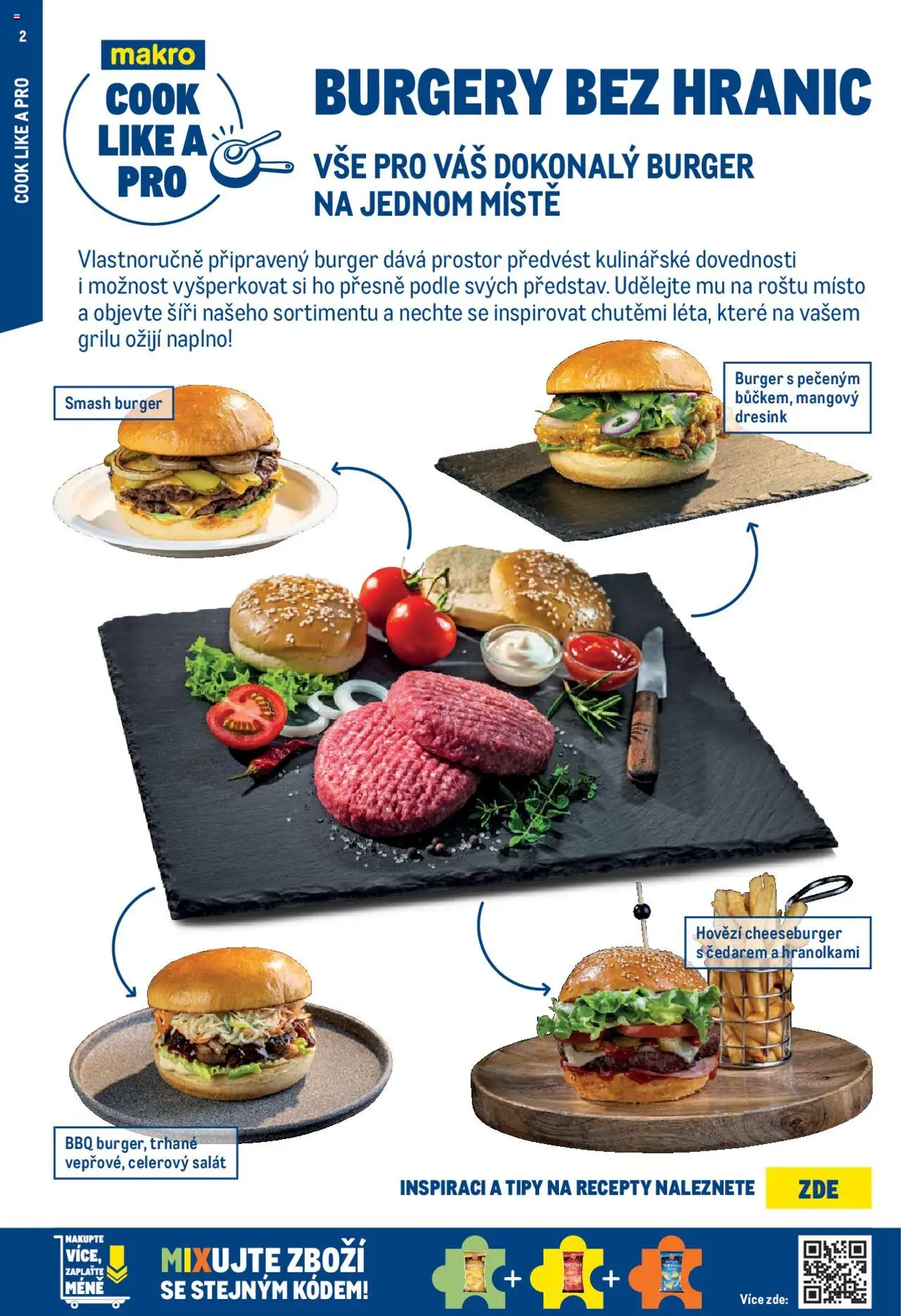 Makro leták - Pro milovníky jídla od 21.05.2025 | Strana: 2 | Produkty: Burger, Hovězí, Salát