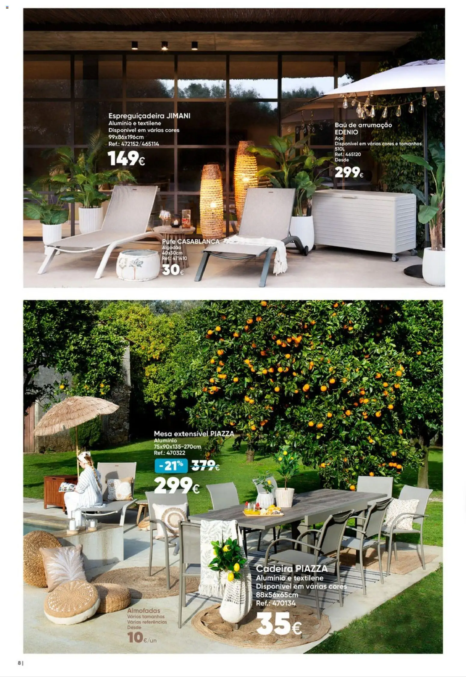 Hôma Catálogo │ válido de 10.04.2026 | Página: 8 | Produtos: Algodão, Espreguiçadeira, Mesa, Cadeira