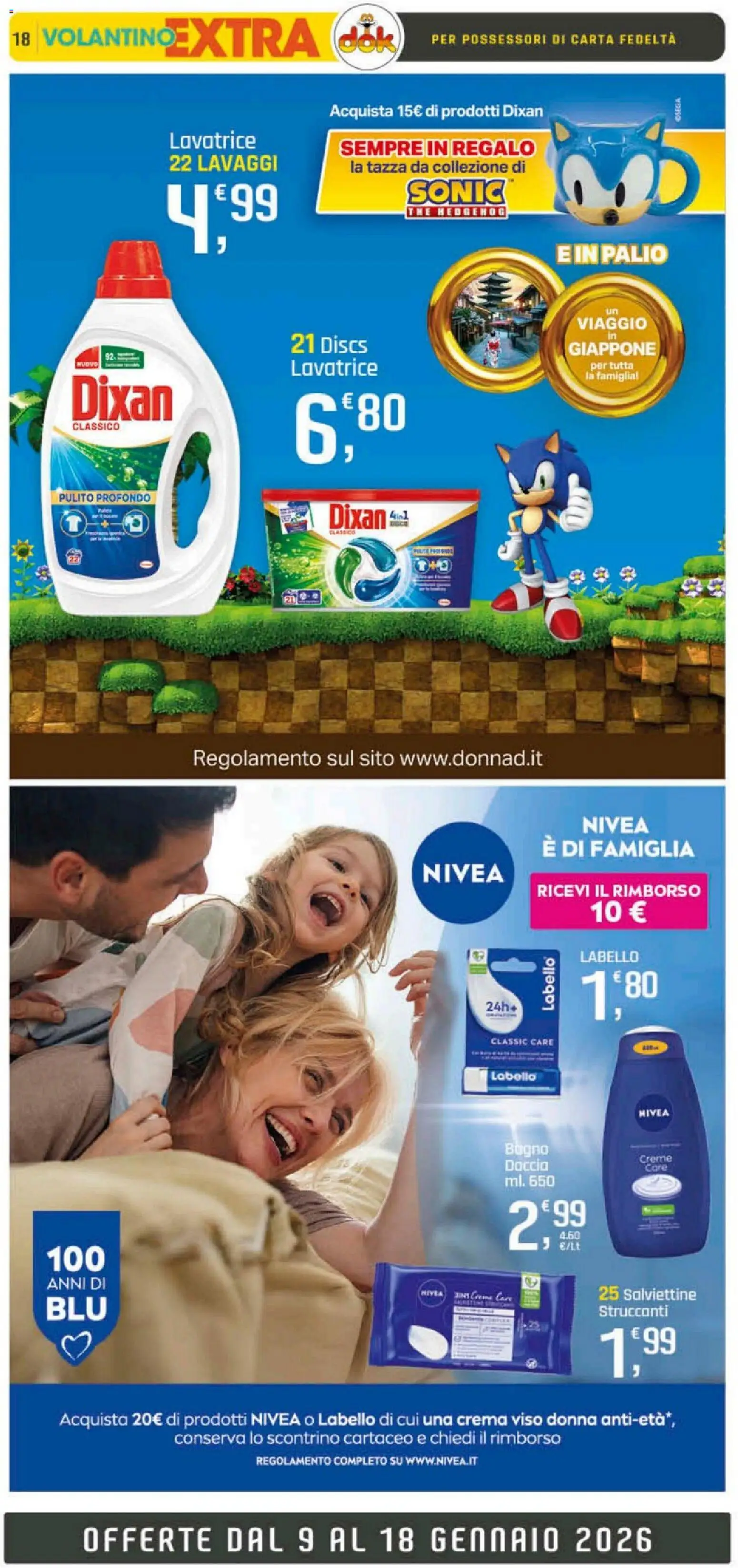 Volantino DOK del 09.01.2026 | Pagina: 18 | Prodotti: Crema, Crema viso, Lavatrice, Doccia
