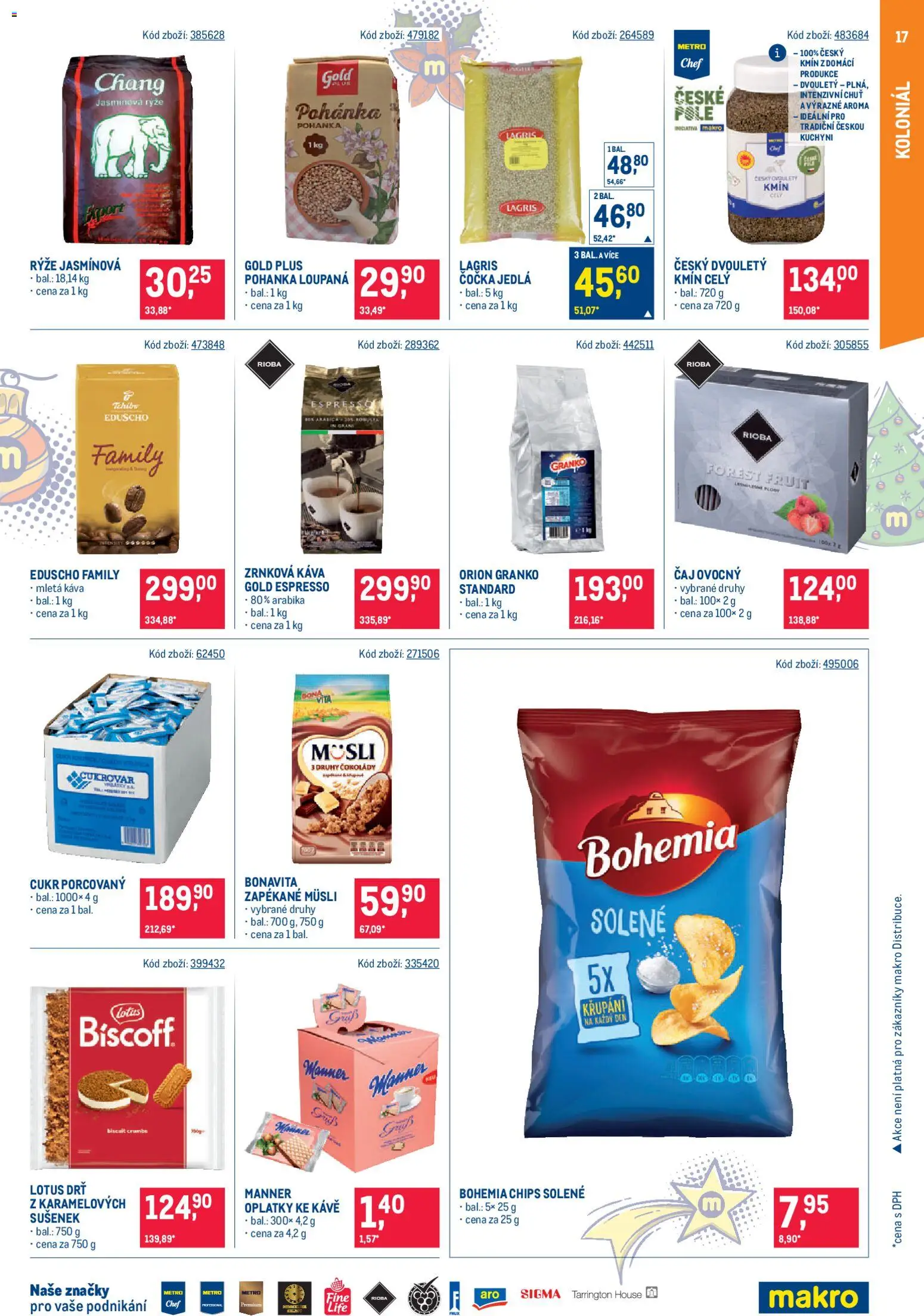 Makro leták - Gastronomie od 03.12.2025 | Strana: 17 | Produkty: Pohanka, Jasmínová rýže, Bohemia chips, Mletá káva