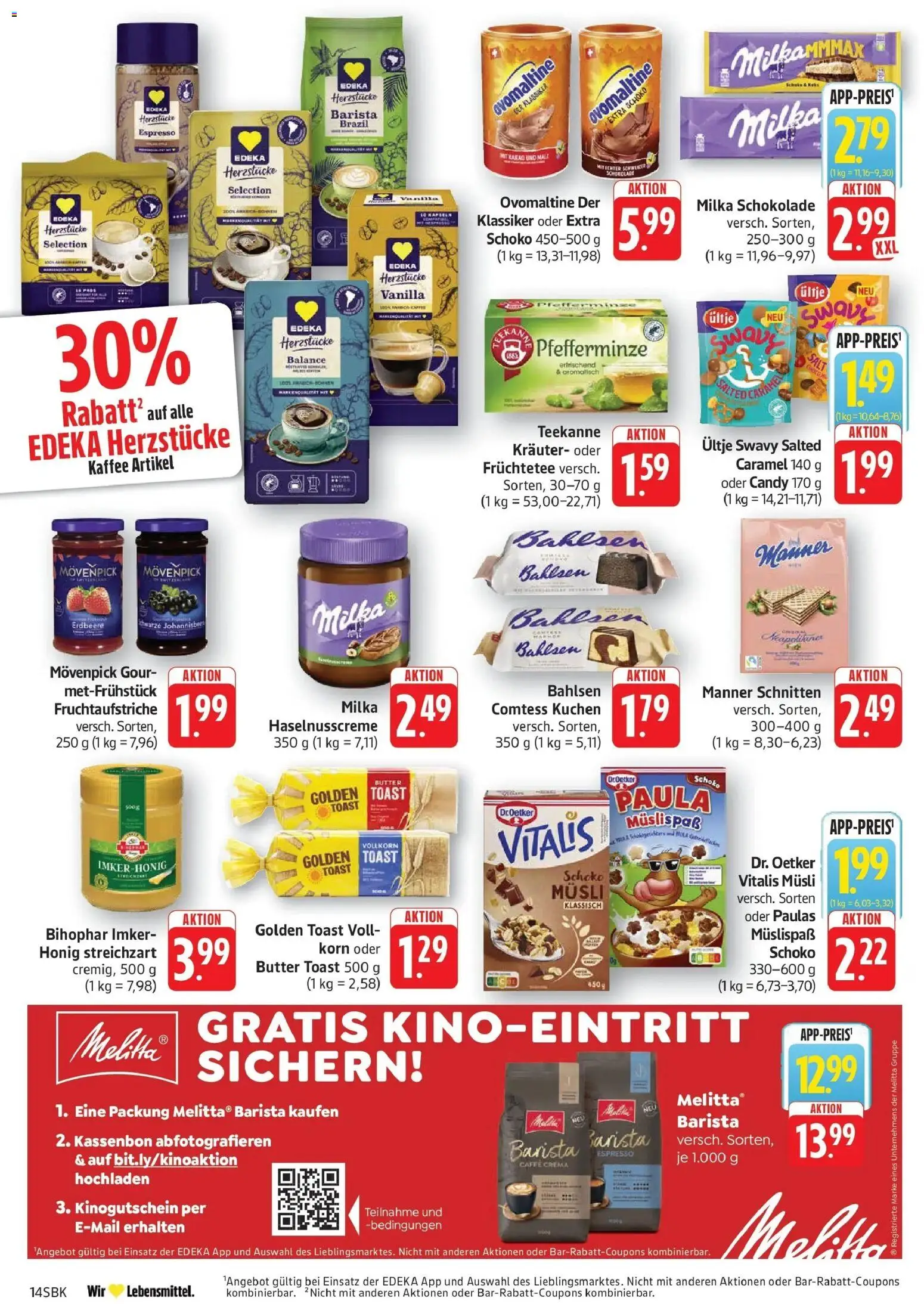 Edeka prospekt Walldorf	 – gültig ab 15.03.2026 | Seite: 14 | Produkte: Musli, Butter, Schokolade, Milka schokolade