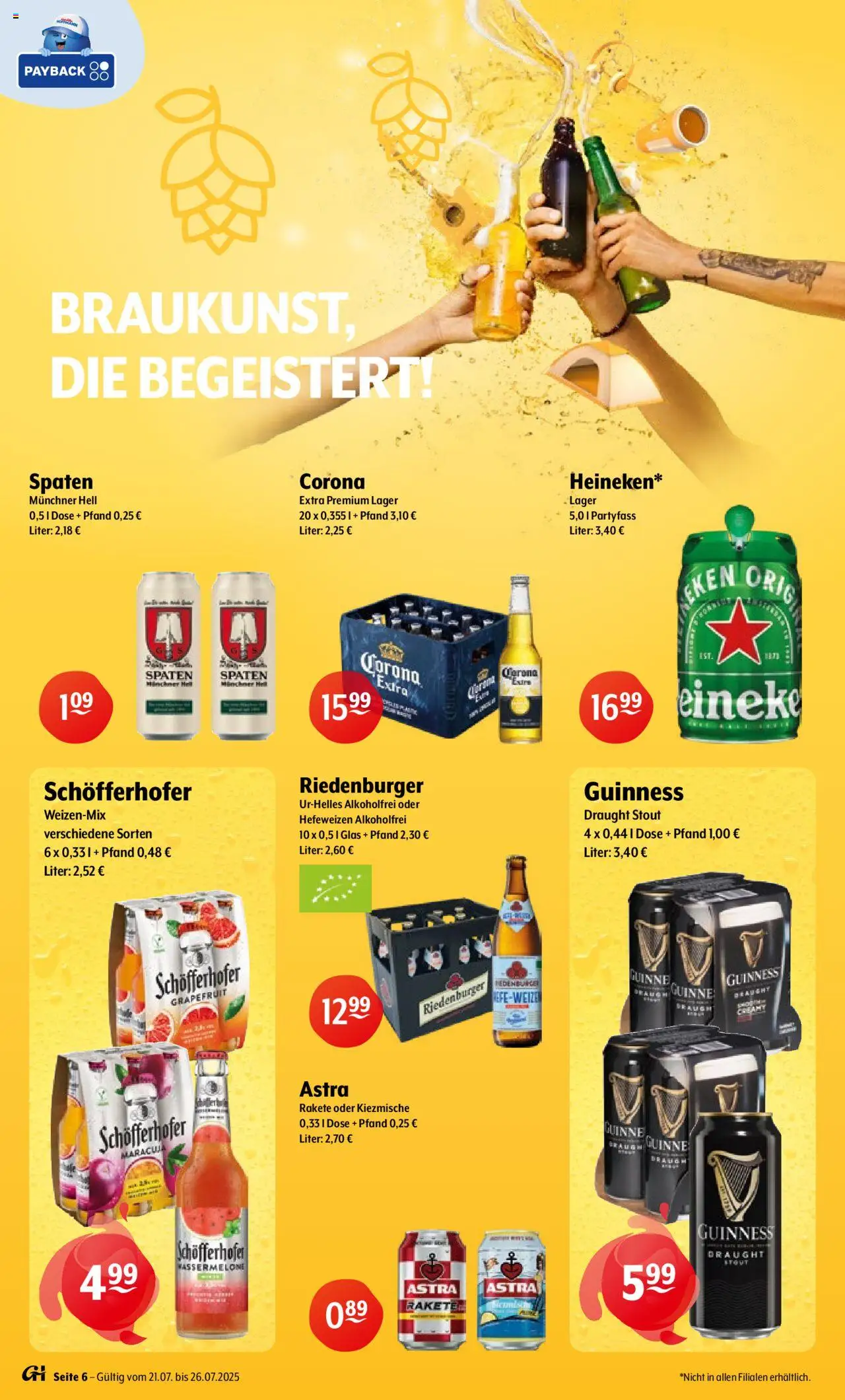 Getränke Hoffmann Prospekt - gültig ab dem 21.07.2025 | Seite: 6 | Produkte: Astra rakete, Astra, Grapefruit, Wassermelone
