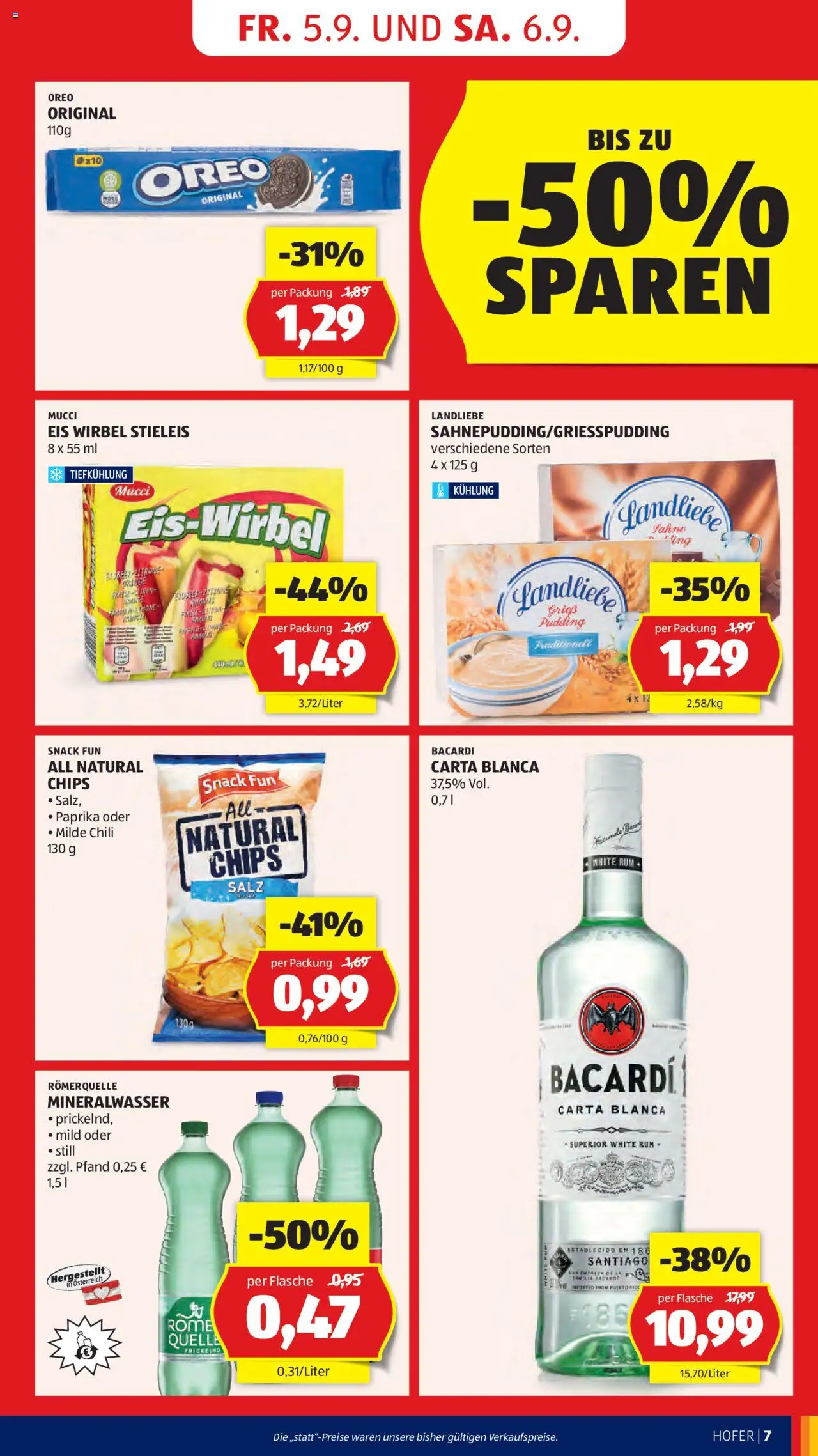 Hofer Reisen Flugblatt gültig ab 05.09.2025 | Seite: 9 | Produkte: Chips, Eis, Salz, Chili