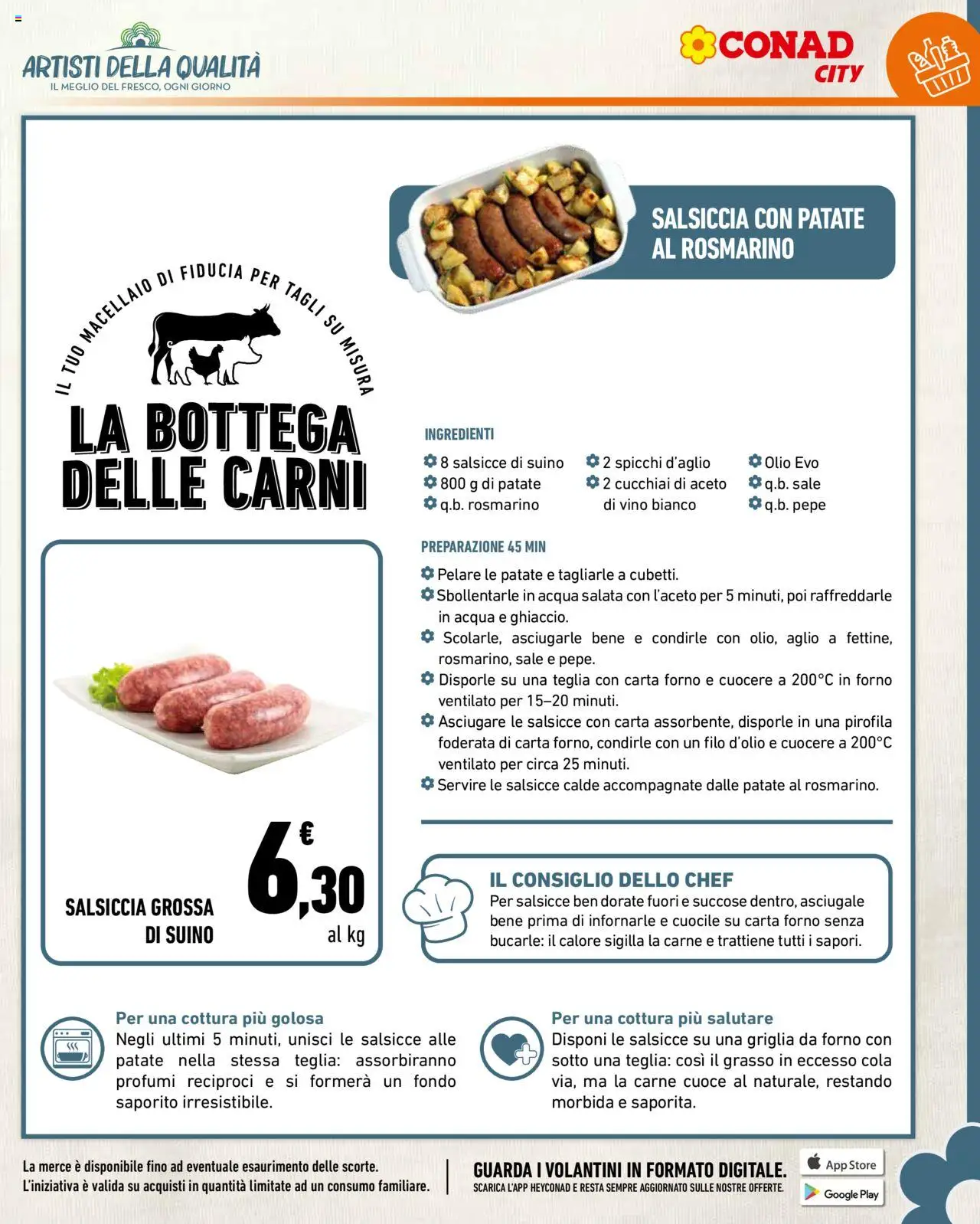 Volantino Conad del 14.08.2025 | Pagina: 7 | Prodotti: Teglia, Patate, Sale, Salsiccia