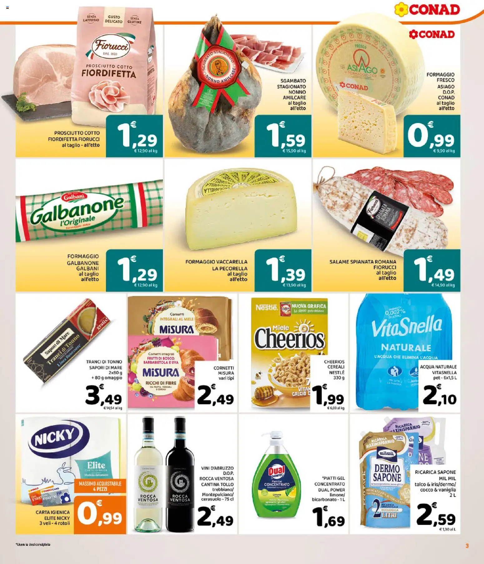 Volantino Conad del 21.01.2026 | Pagina: 3 | Prodotti: Cereali, Formaggio, Limone, Miele