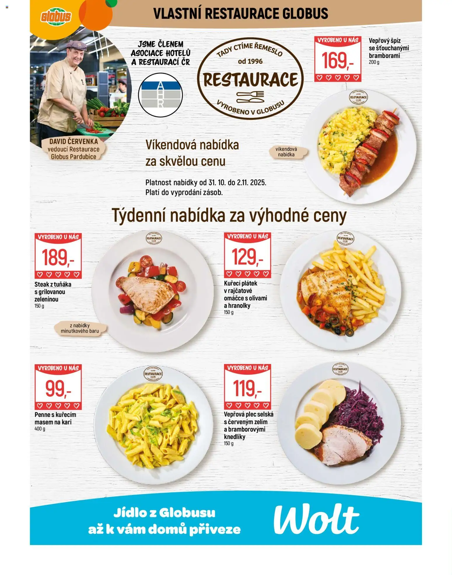 Globus leták - Pardubice od 29.10.2025 | Strana: 9 | Produkty: Penne, Špíz, Hranolky, Steak