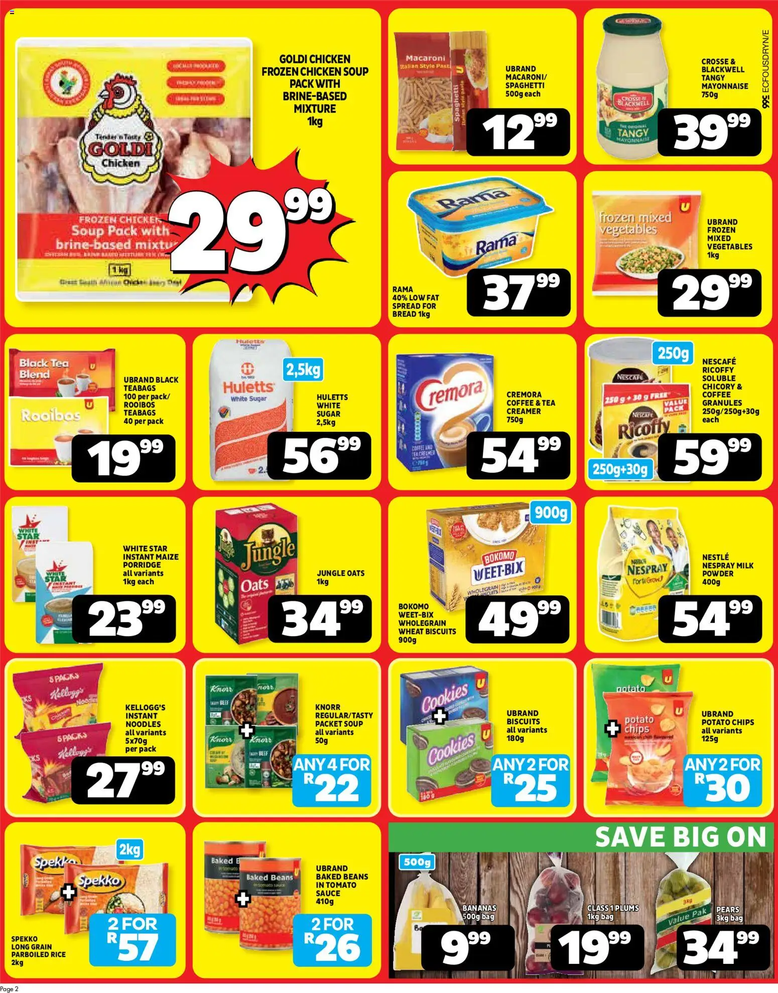 New Usave catalogue – valid from 23.02.2026 | Page: 2 | Products: Creamer, Bananas, Noodles, Beef