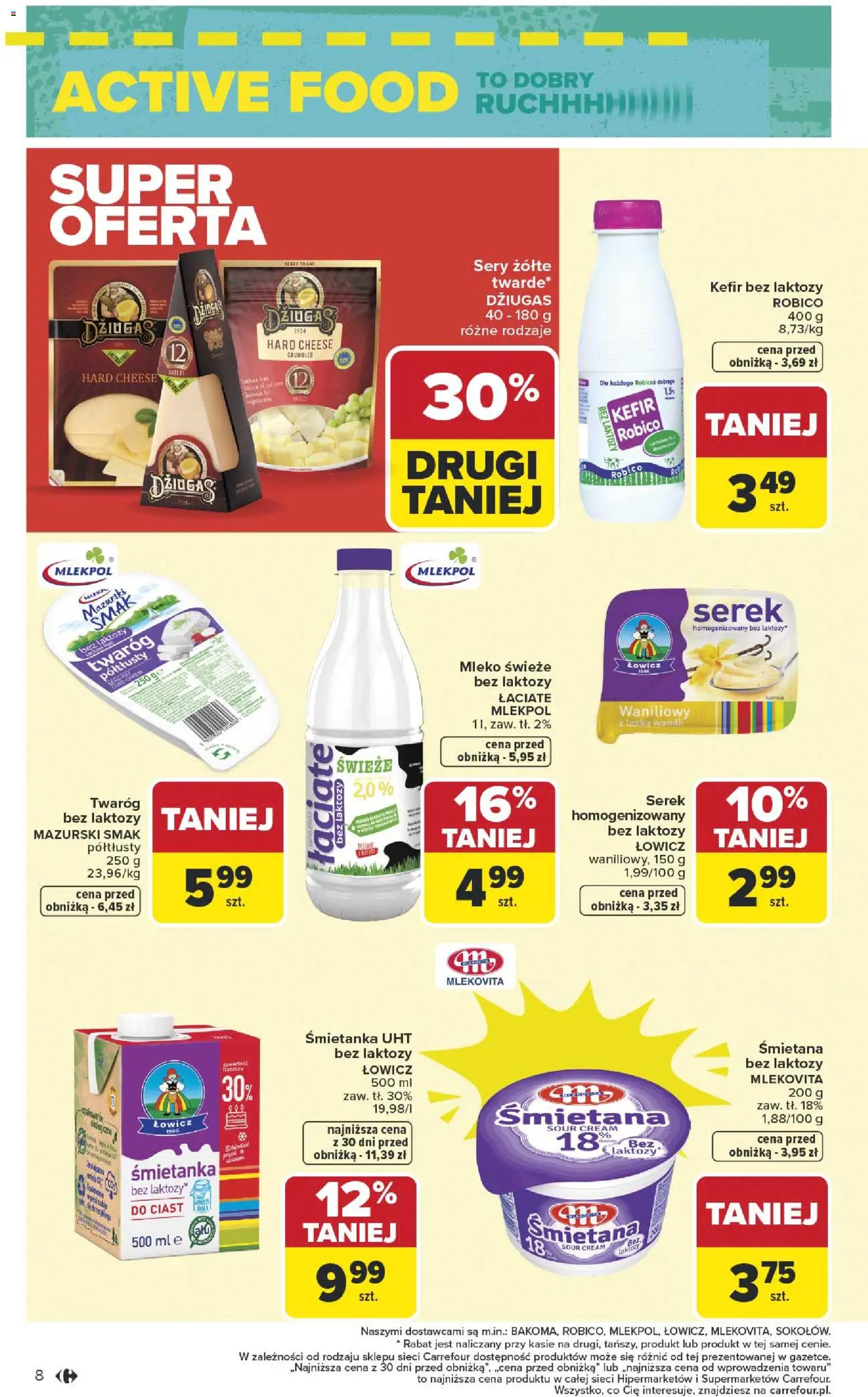Carrefour Gazetka od 05.01.2026 | Strona: 10 | Produkty: Bez laktozy, Kefir, Kefir bez laktozy, Śmietana