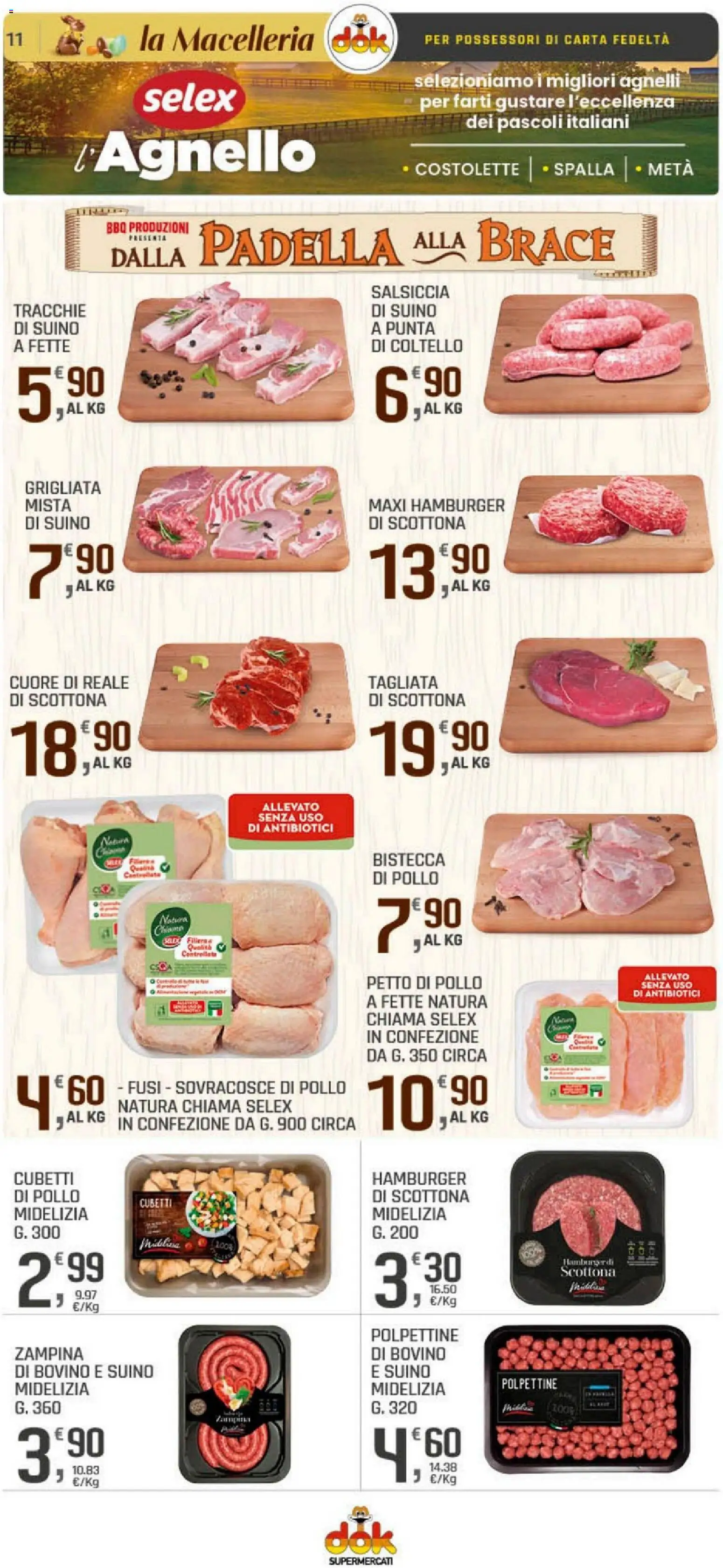 Volantino DOK del 26.03.2026 | Pagina: 11 | Prodotti: Bovino, Petto di Pollo, Pollo, Hamburger
