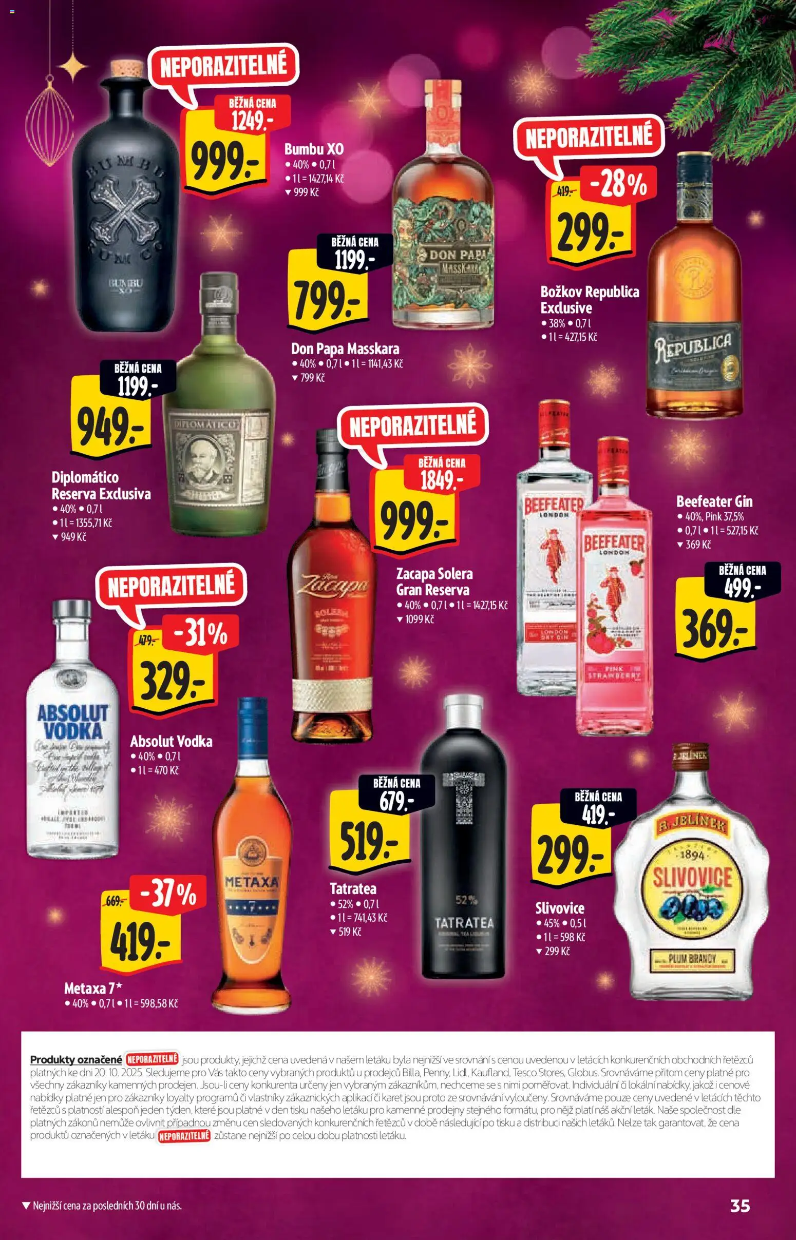 Albert katalog - Supermarket od 29.10.2025 | Strana: 35 | Produkty: Božkov Republica, Vodka, Republica, Absolut vodka