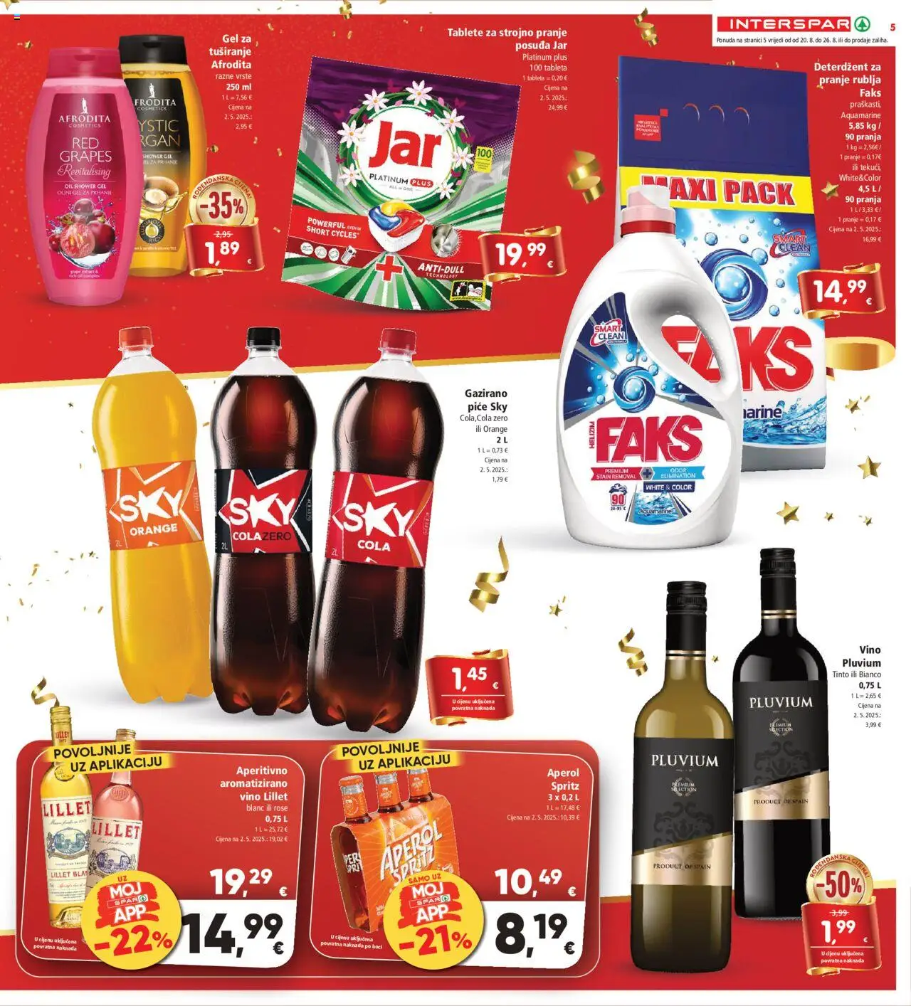 Interspar katalog | vrijedi od 20.08.2025 | Stranica: 5 | Proizvodi: Vino, Deterdžent, Jar, Tableta