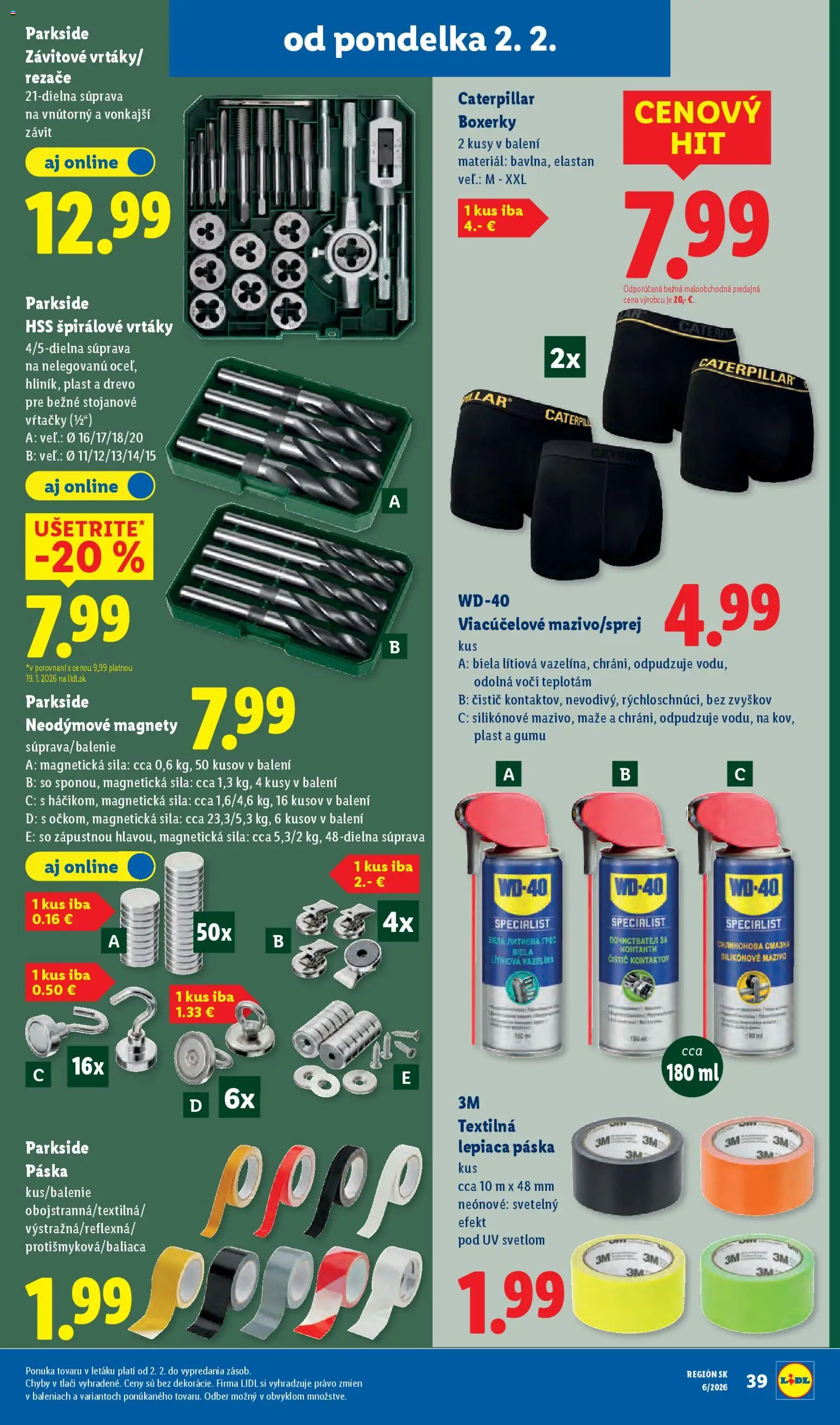 Nové Lidl akcie – leták je platný od 02.02.2026 | Strana: 46 | Produkty: Parkside, Boxerky