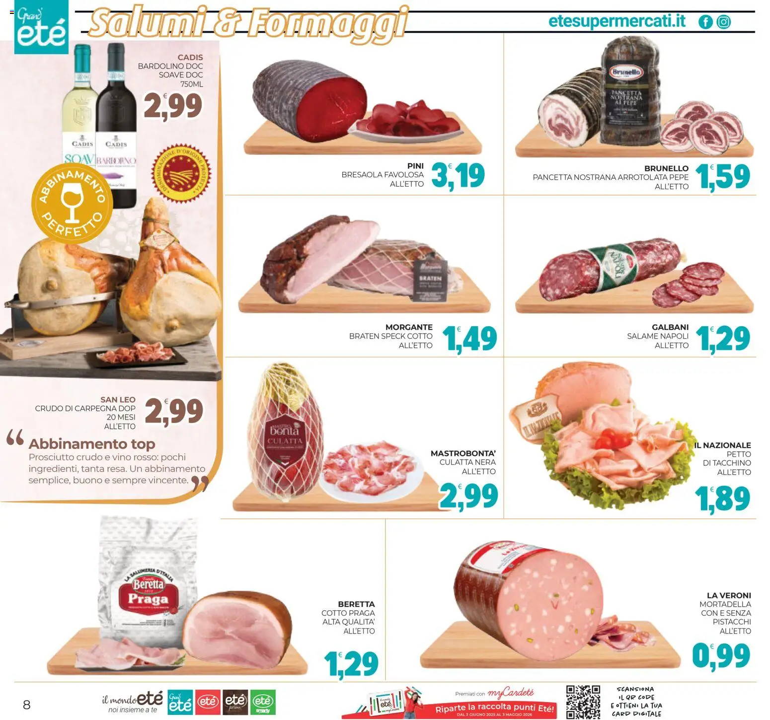 Volantino Eté del 18.02.2026 | Pagina: 8 | Prodotti: Tacchino, Pepe, Pistacchi, Vino rosso