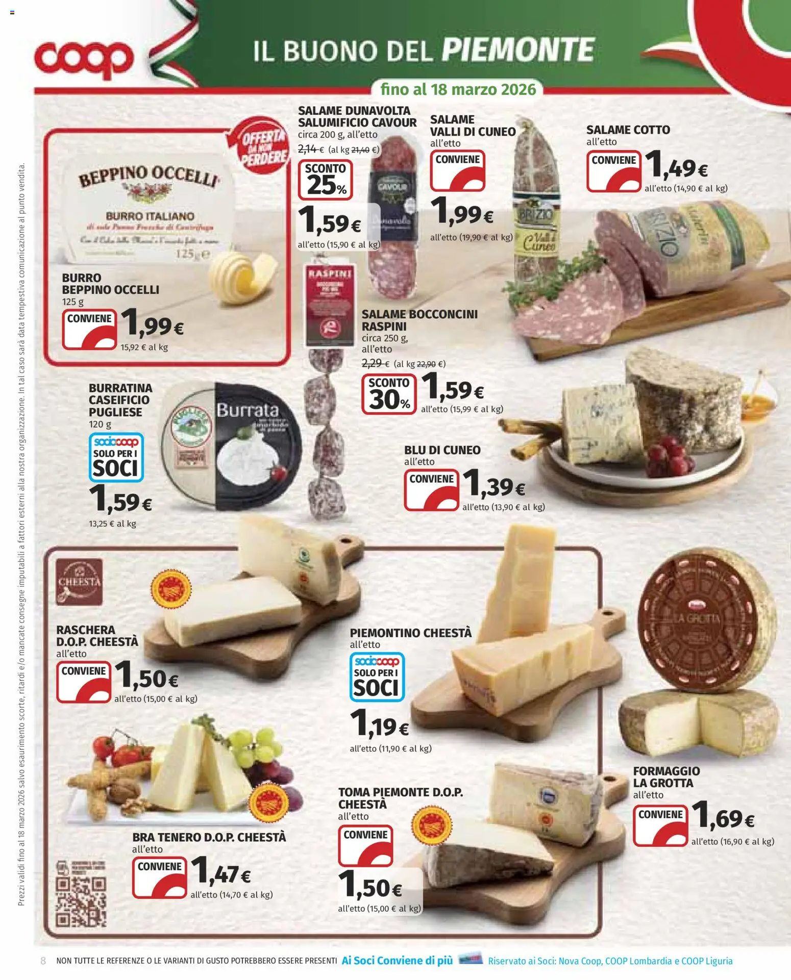 Volantino COOP del 05.03.2026 | Pagina: 8 | Prodotti: Salame, Formaggio, Burro, Data