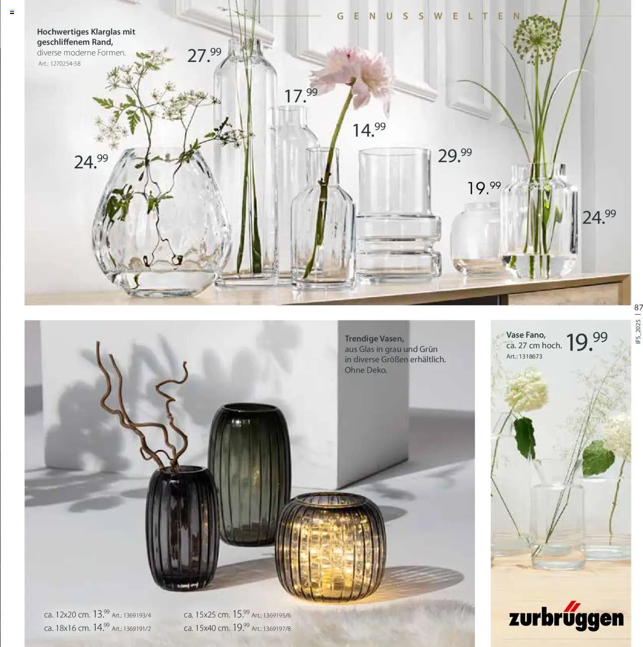 Zurbrüggen Lebenslust - gültig ab dem 01.04.2025 | Seite: 87 | Produkte: Vase
