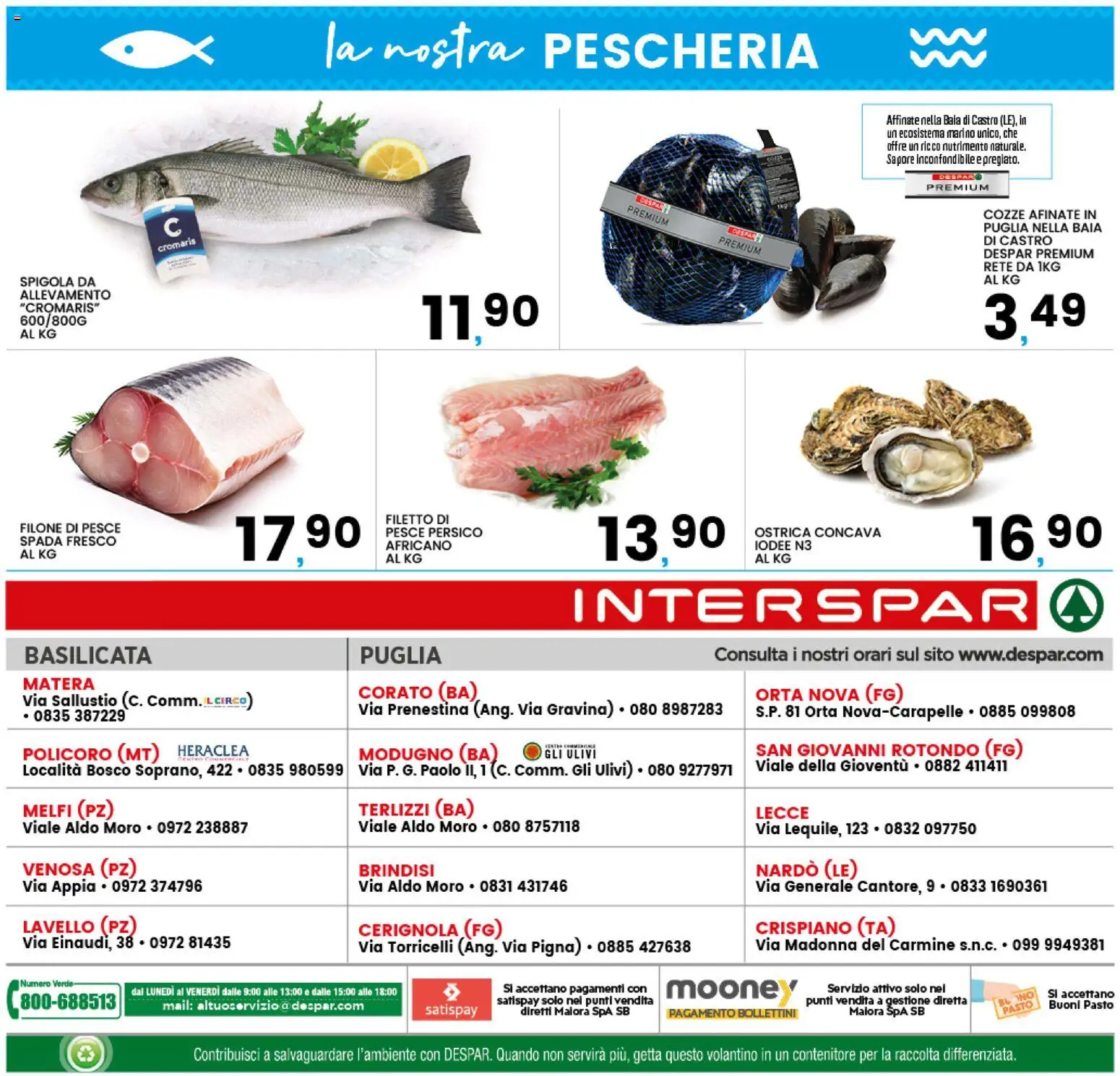 Volantino Interspar del 20.04.2026 | Pagina: 20 | Prodotti: Cozze, Lavello, Contenitore, Spigola