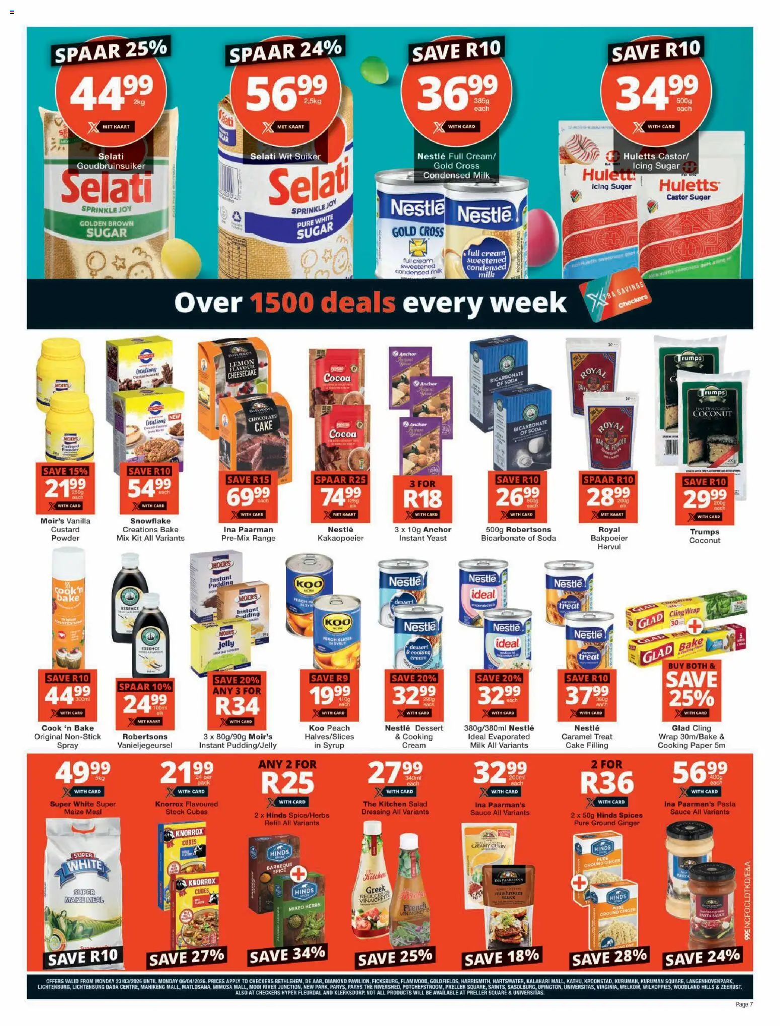 New Checkers catalogue – valid from 23.03.2026 | Page: 7 | Products: Cake, Pó talco, Stock, Herbs