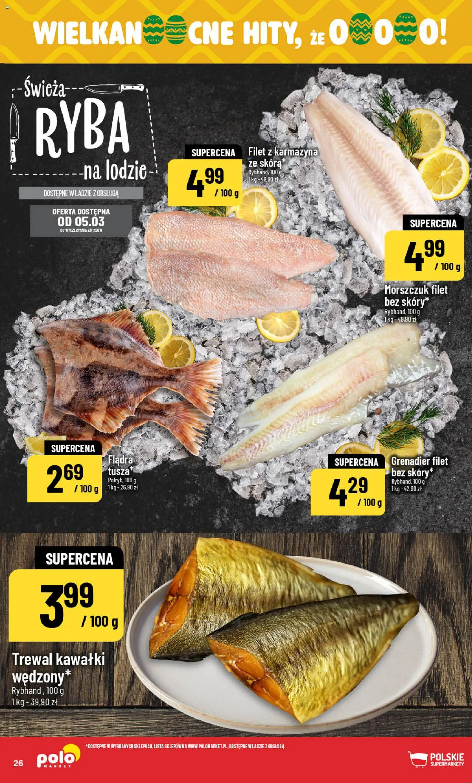 POLOmarket gazetka od 04.03.2026 | Strona: 26 | Produkty: Trewal, Morszczuk, Ryba