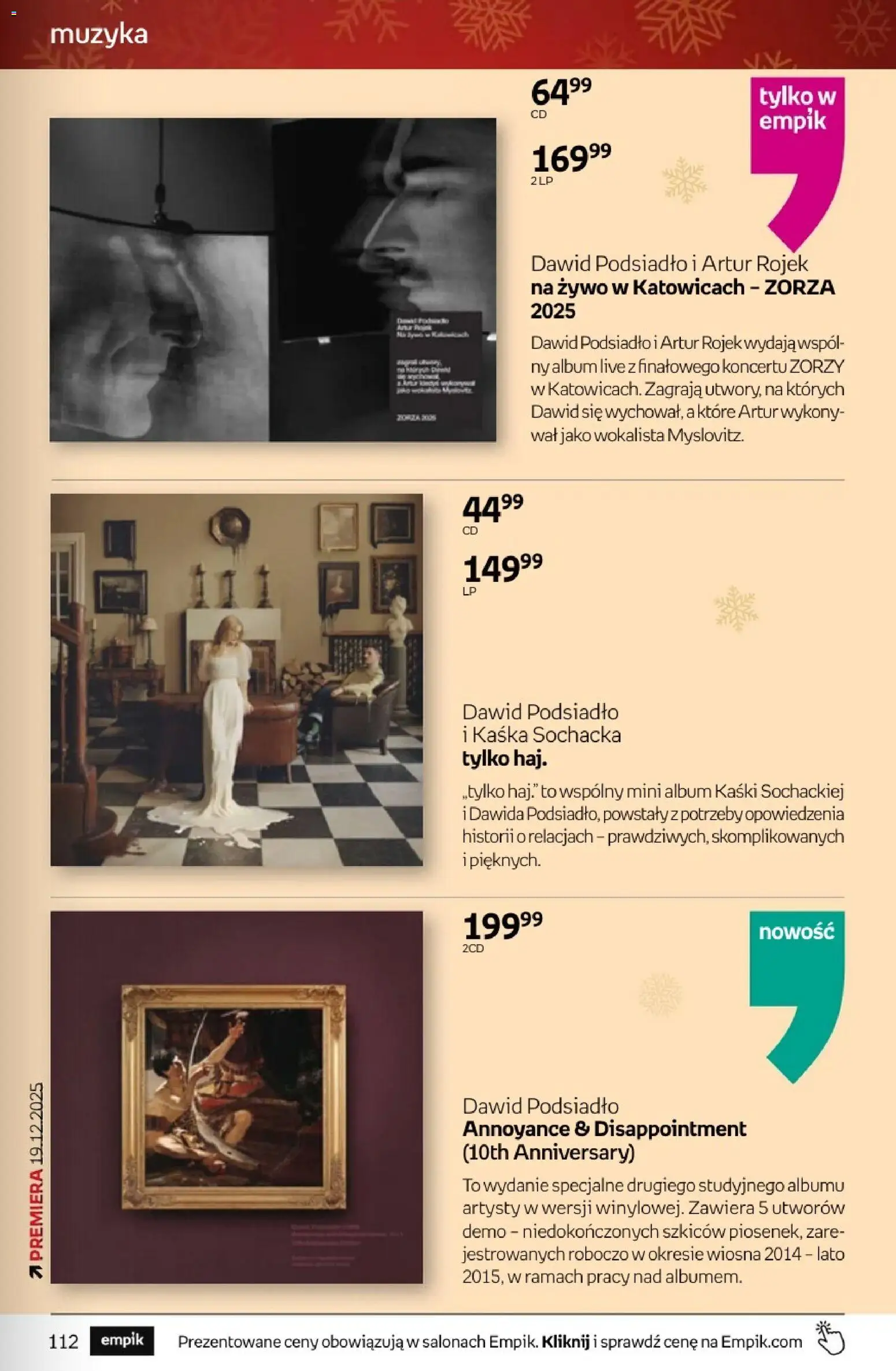 Empik promocje - Tom kultury Muzyka od 10.12.2025 | Strona: 3