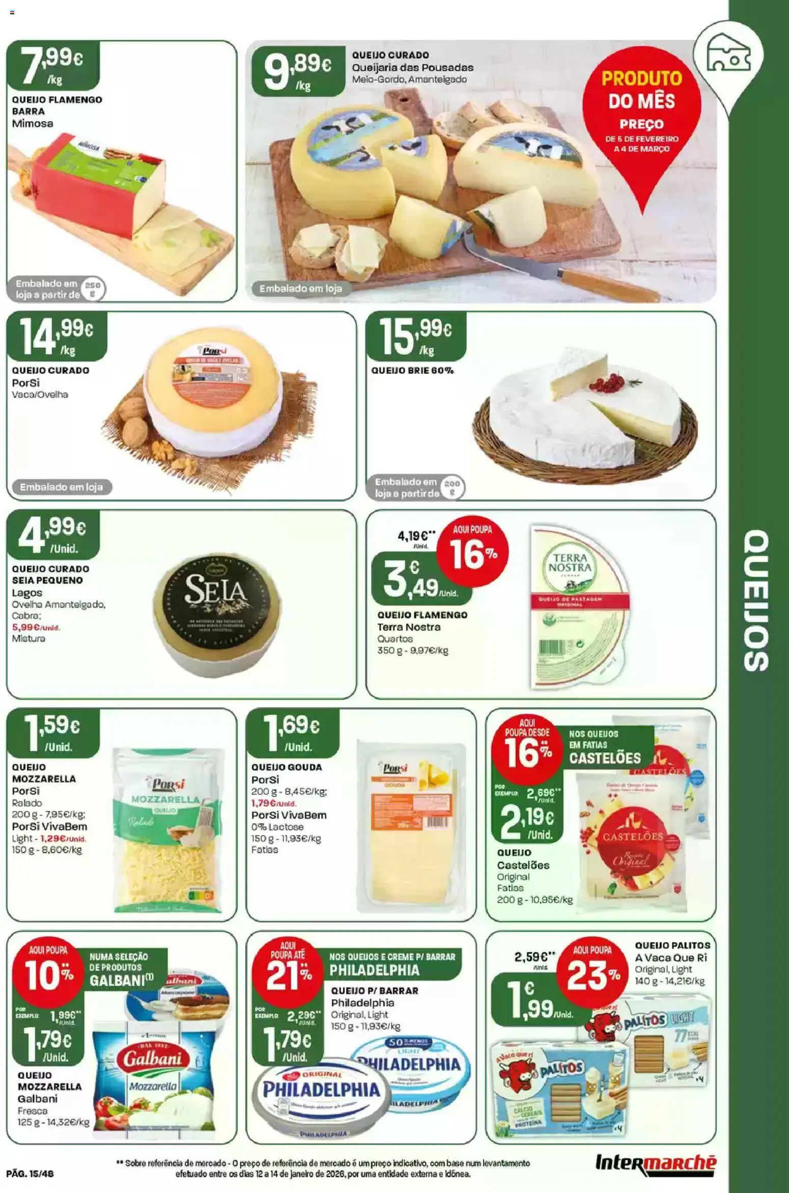 Intermarché folheto │ válido de 19.02.2026 | Página: 15 | Produtos: Base, Queijo, Creme, Proteina