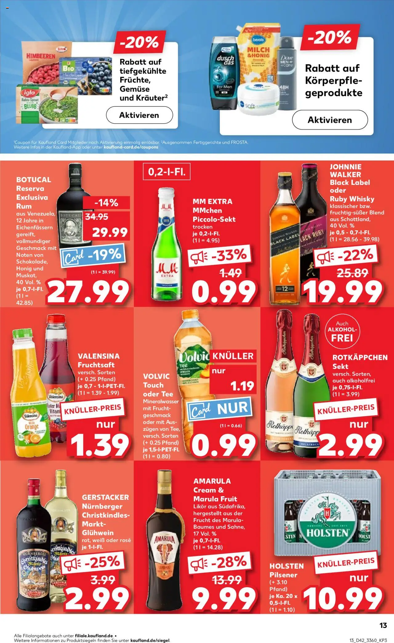 Kaufland prospekt Frankfurt (Oder)	 – gültig ab 16.10.2025 | Seite: 13 | Produkte: Iglo, Mineralwasser, Rotkäppchen, Johnnie walker