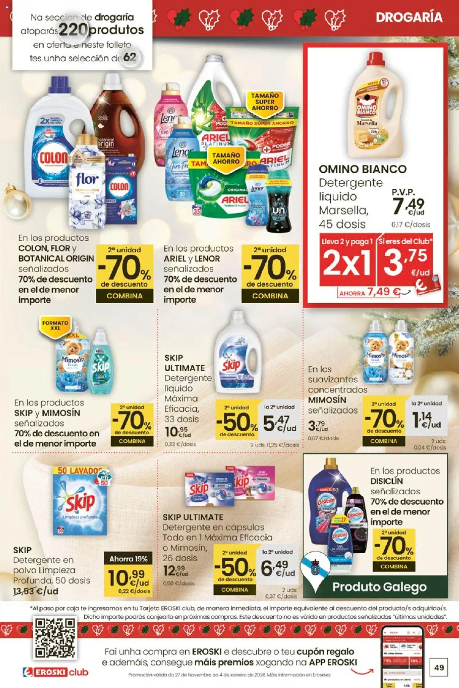 Eroski - Center │ válido desde el 27.11.2025 | Página: 49 | Productos: Polvo, Detergente, Té, Caja