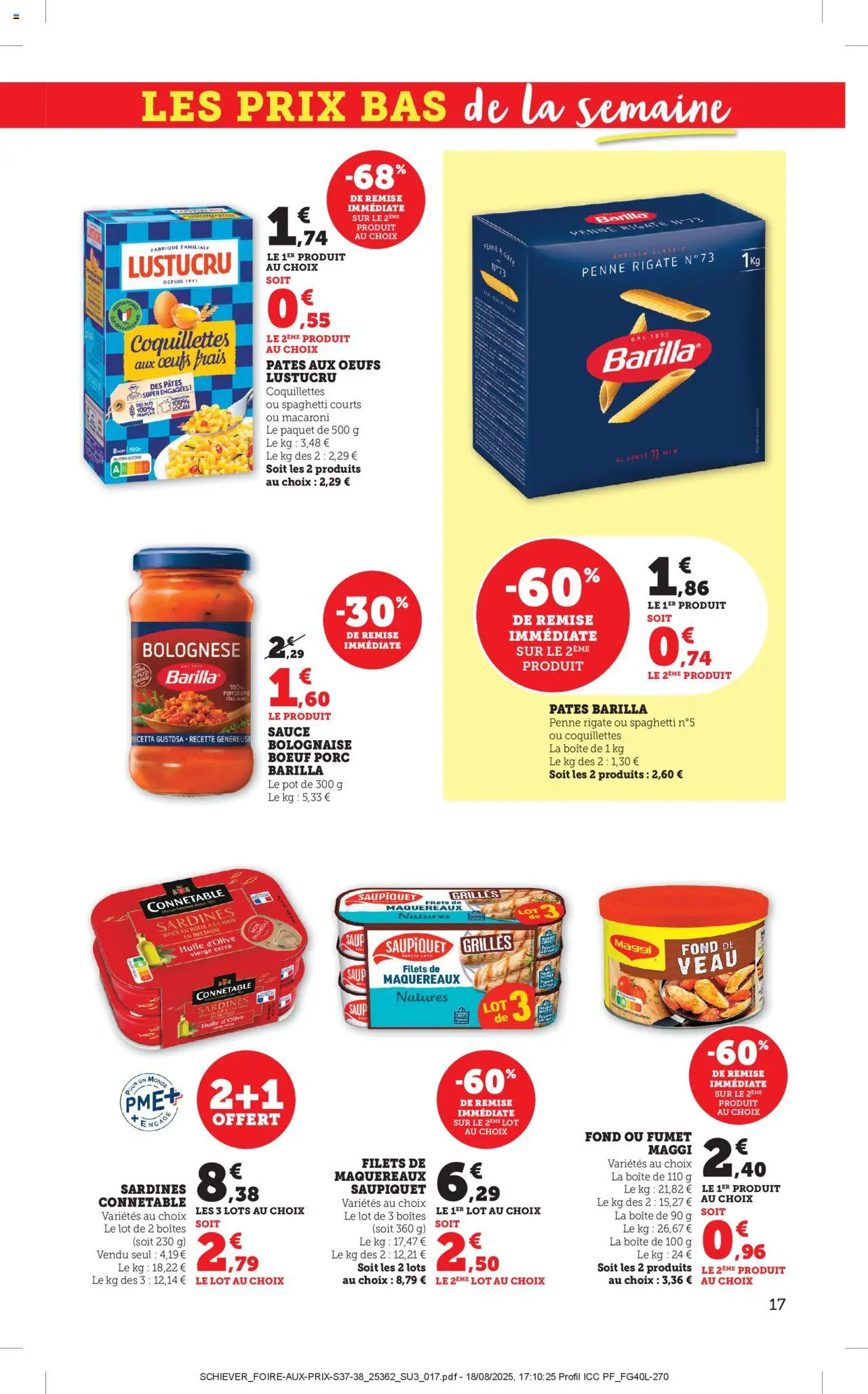  | Page: 17 | Produits: Huile D'olive, Sardines, Porc, Coquillettes