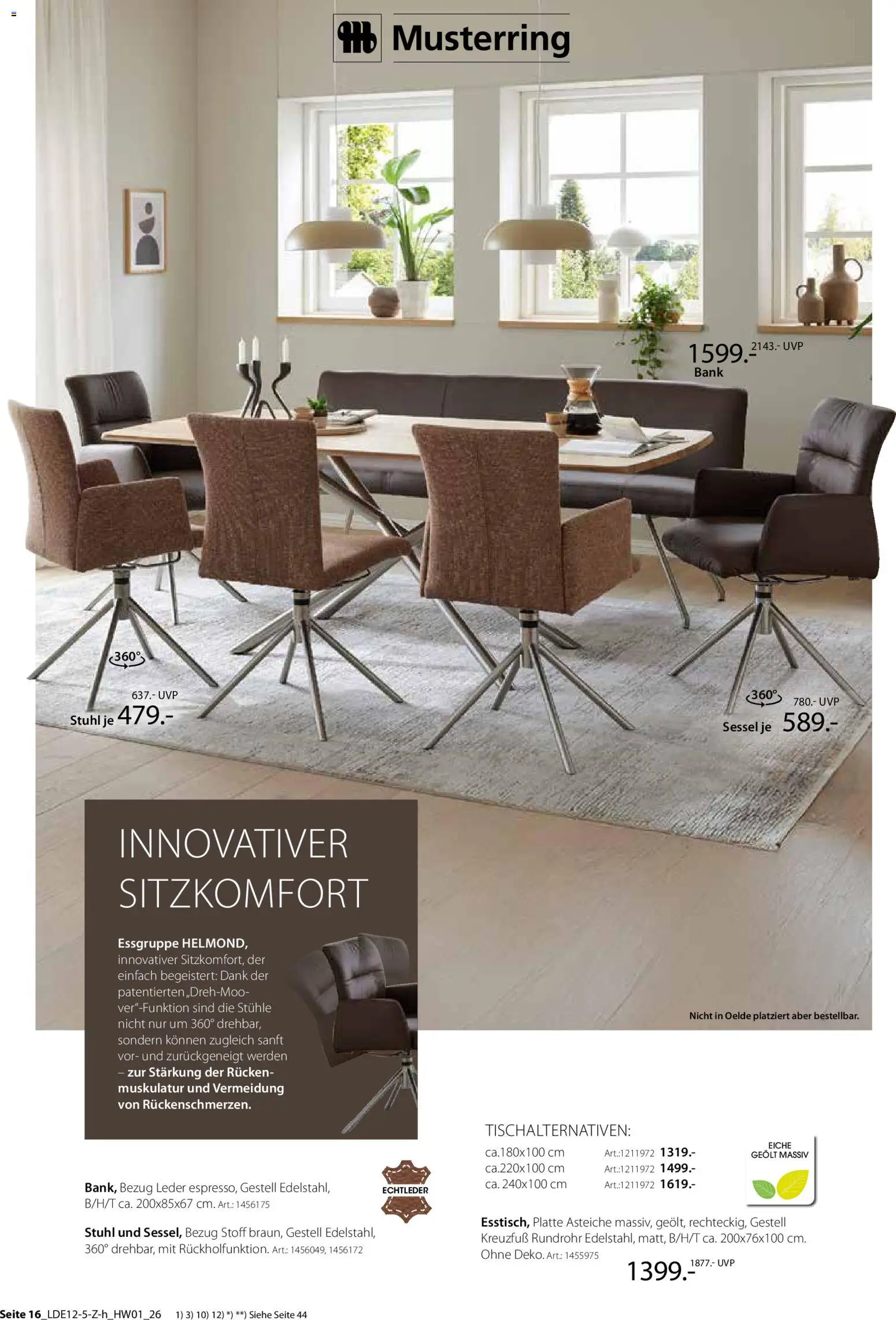 Zurbrüggen  Hochwert-Spezial – gültig ab 29.12.2025 | Seite: 26 | Produkte: Essgruppe, Stuhl