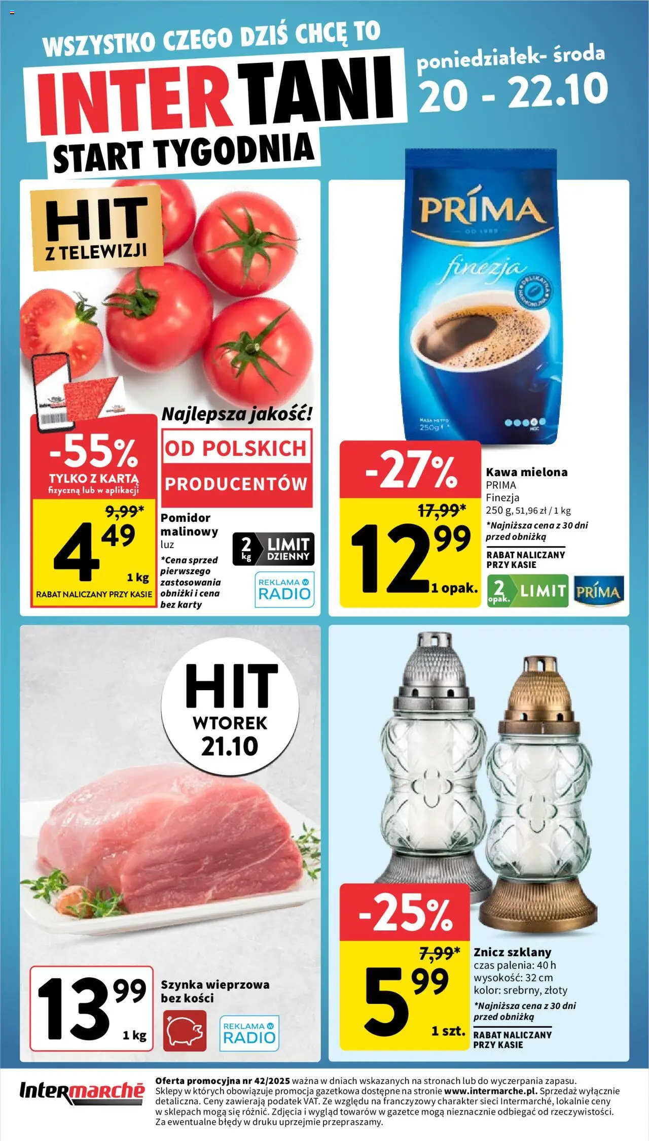 Intermarche Gazetka od 16.10.2025 | Strona: 40 | Produkty: Karta, Radio, Szynka wieprzowa, Szynka
