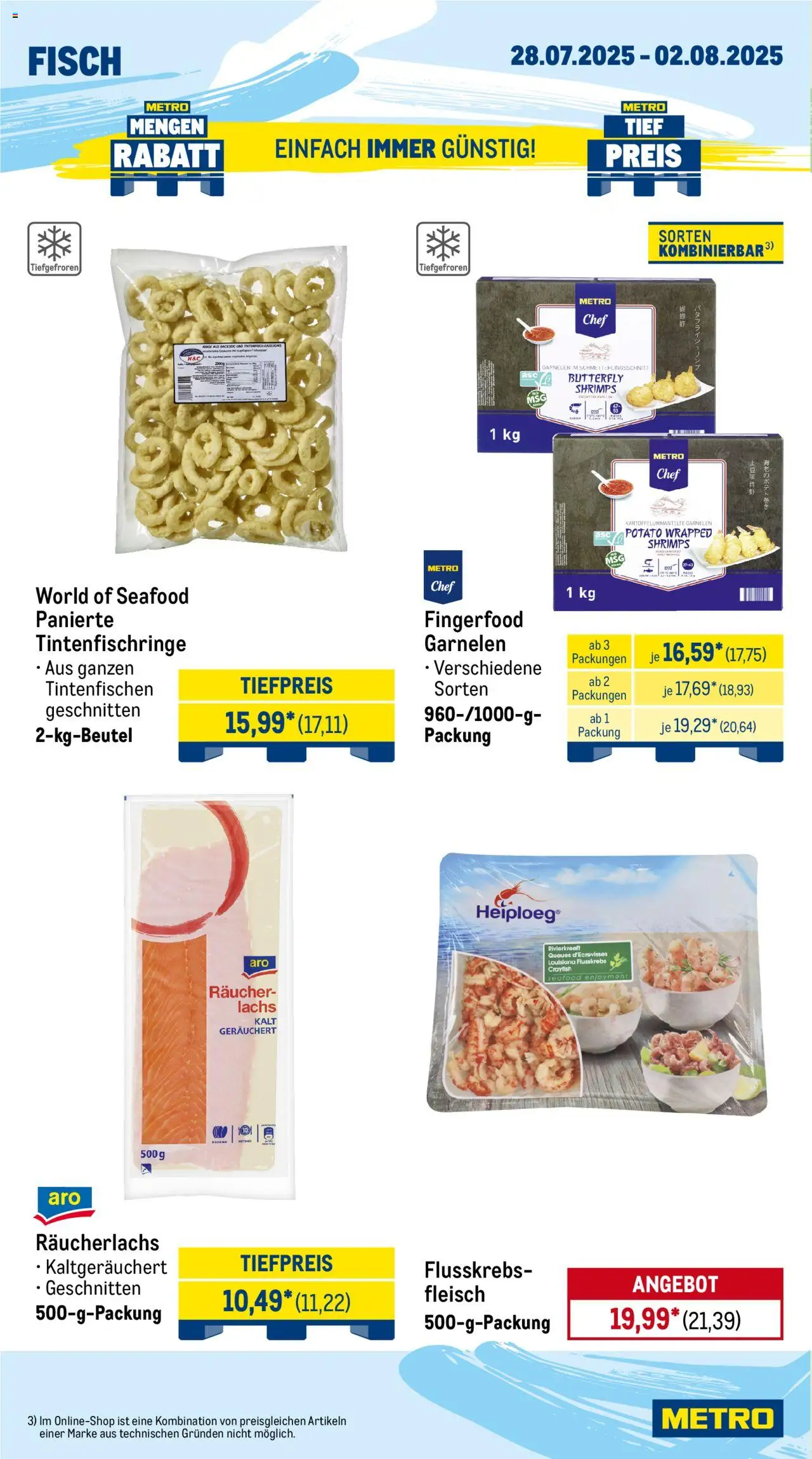 Metro Wochen-Angebote Gastro - gültig ab dem 28.07.2025 | Seite: 6 | Produkte: Garnelen, Fisch, Räucherlachs, Fleisch