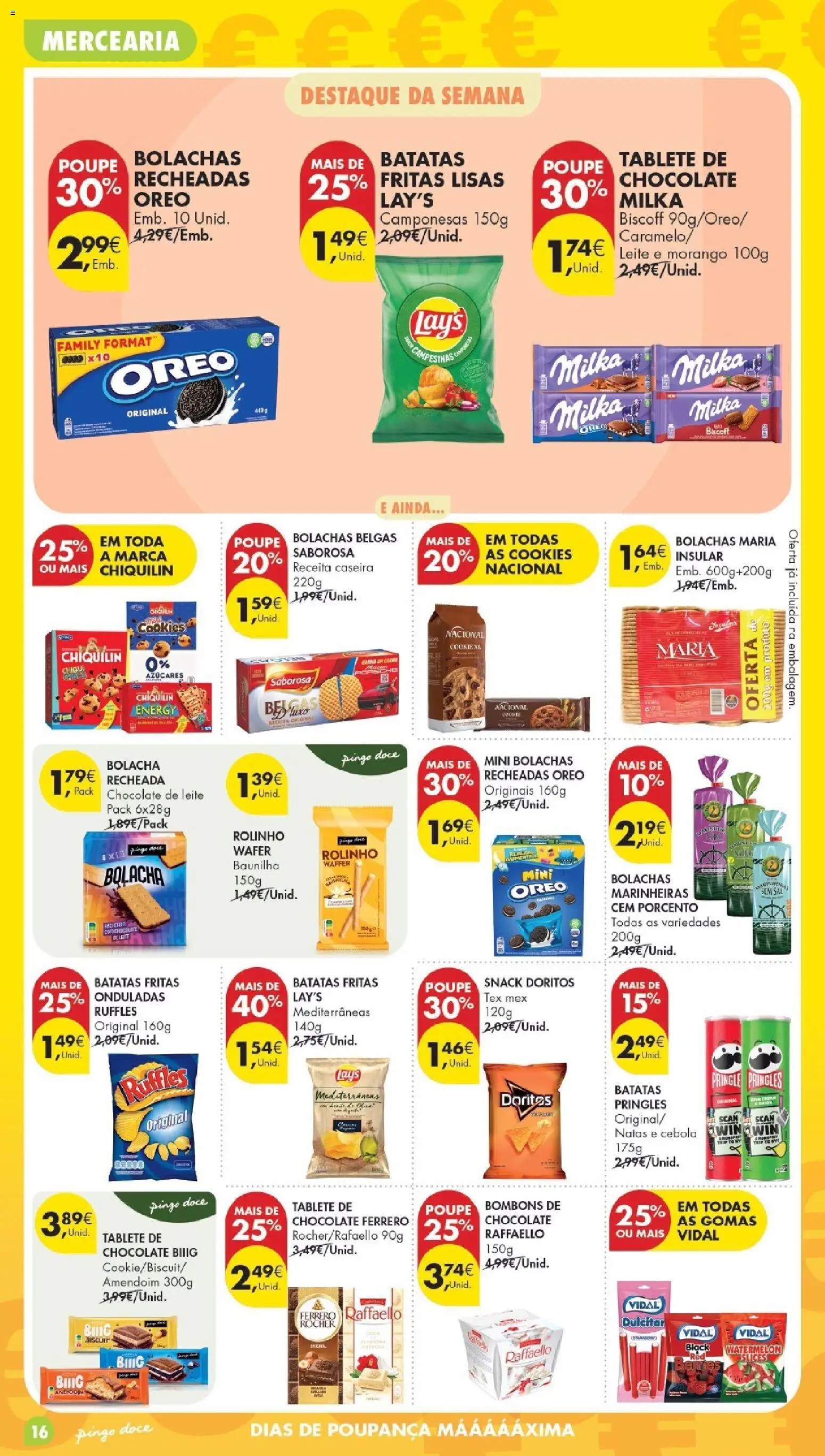 Pingo Doce Poupe Esta Semana Madeira │ válido de 28.04.2026 | Página: 16 | Produtos: Bolachas, Sal, Chocolate, Natas