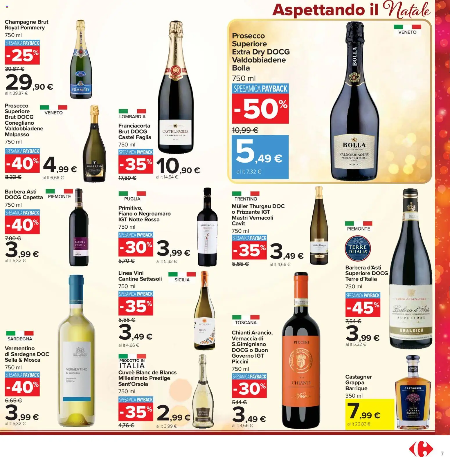 Volantino Carrefour del 02.12.2025 | Pagina: 7 | Prodotti: Prosecco, Champagne, Grappa