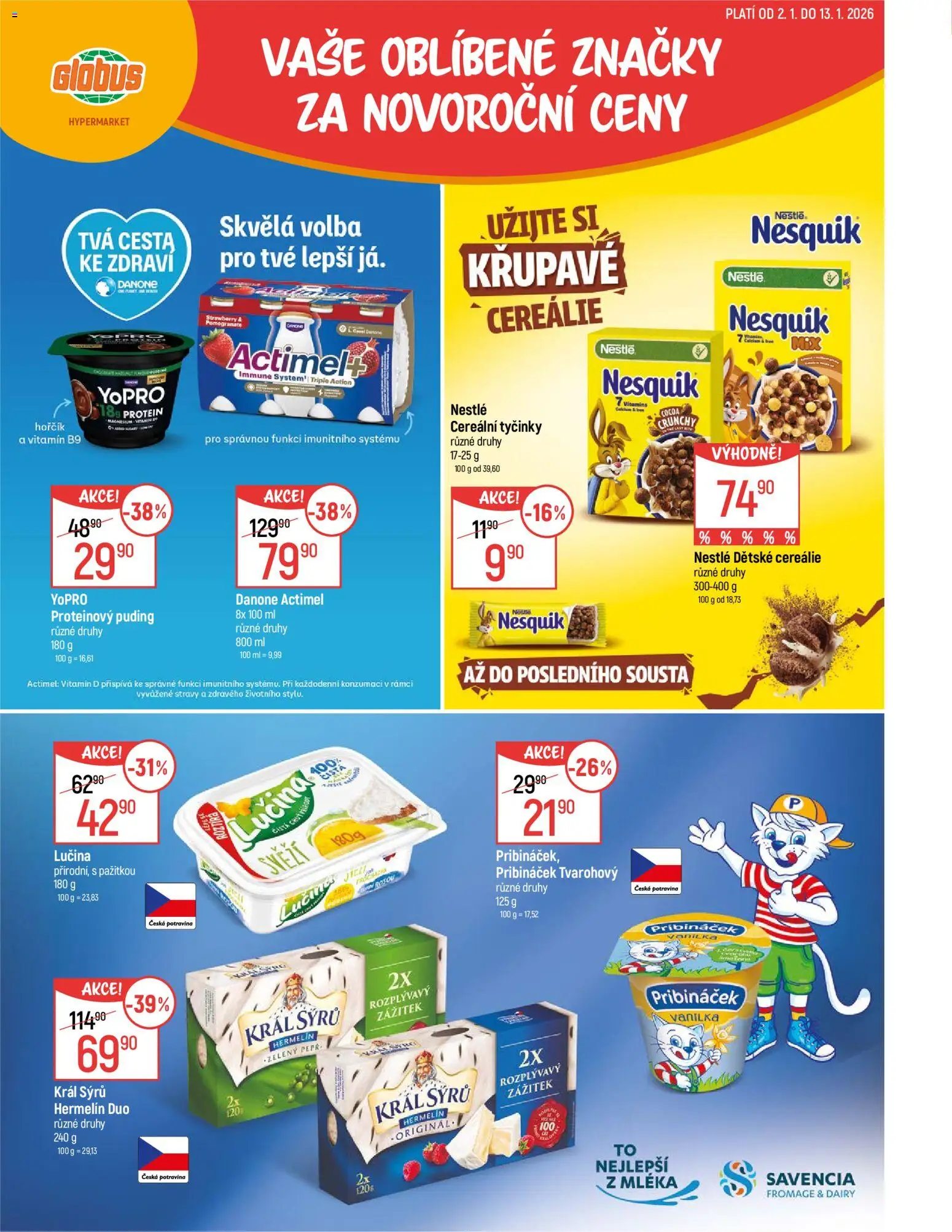 Globus leták - Olomouc od 02.01.2026 | Strana: 9 | Produkty: Proteinový puding, Cereálie, Hermelín, Nesquik