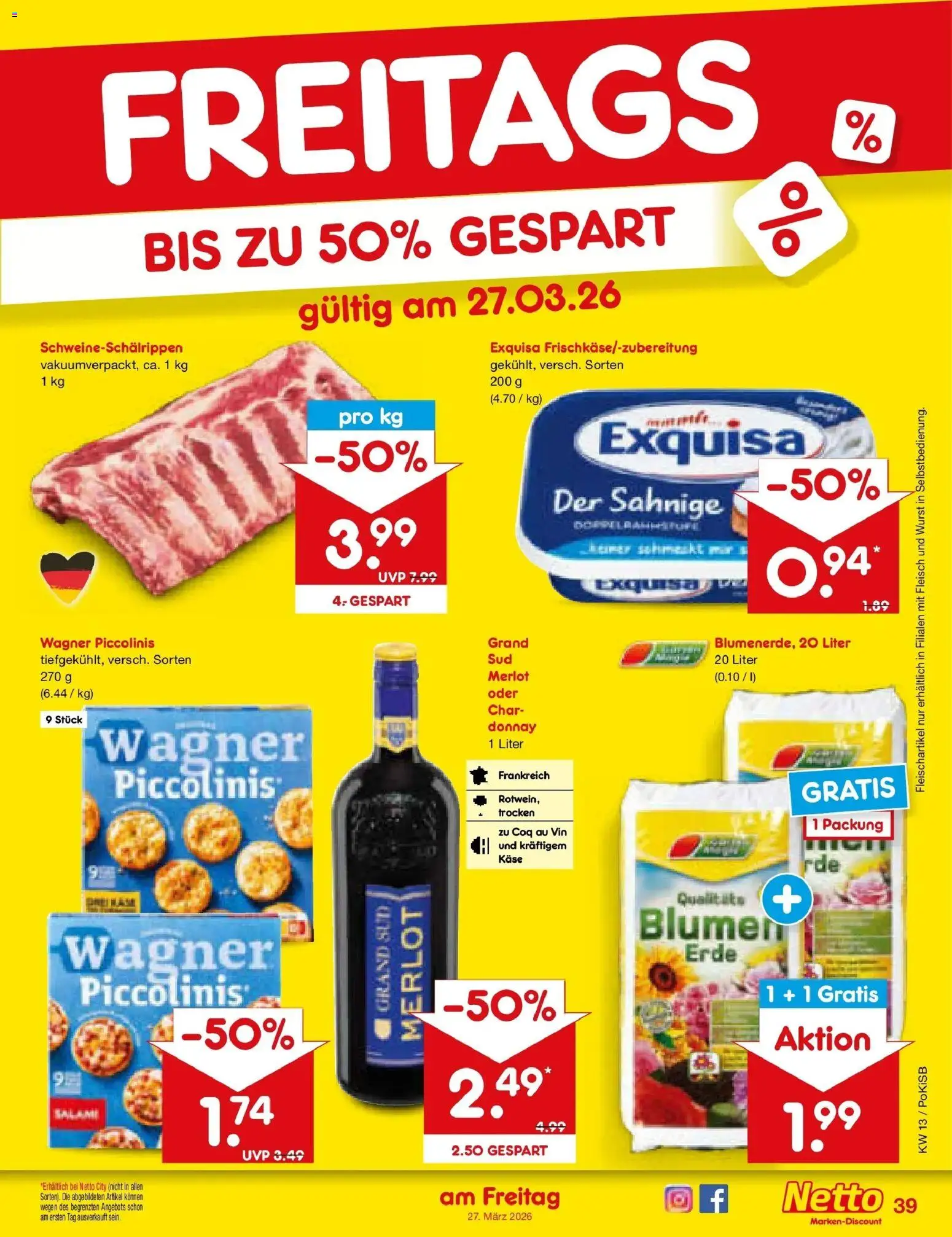 Netto Marken-Discount Prospekt Bad Friedrichshall	 – gültig ab 23.03.2026 | Seite: 55 | Produkte: Käse, Grand sud, Piccolinis, Fleisch