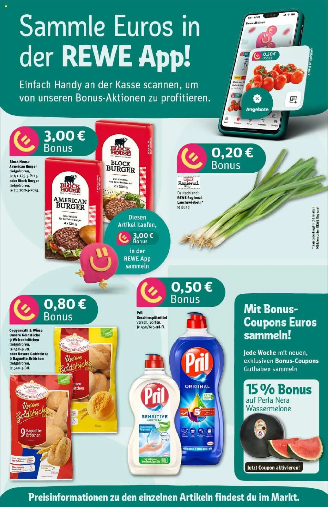 Rewe prospekt Bad Zwischenahn	 - gültig ab dem 20.07.2025 | Seite: 2 | Produkte: Burger, Baguette, Wassermelone, Pril