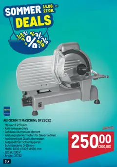 Vorschau von dem Prospekt - Metro  Sommerdeals Aufschnittmaschine gültig ab 14.08.2025