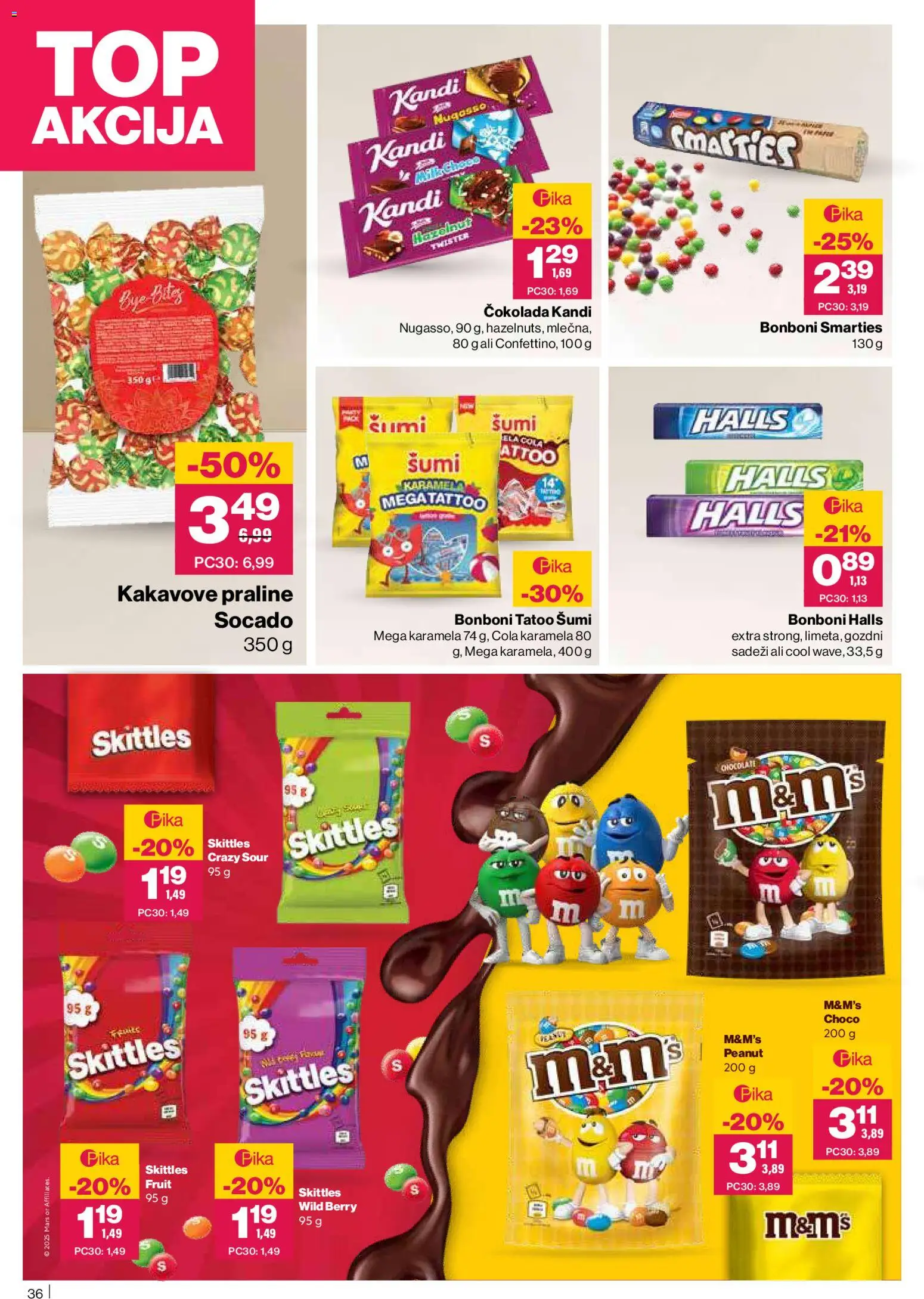 Novi Mercator katalog ponudbe – veljaven od 23.10.2025 | Stran: 36 | Izdelki: Bonboni, Cokolada
