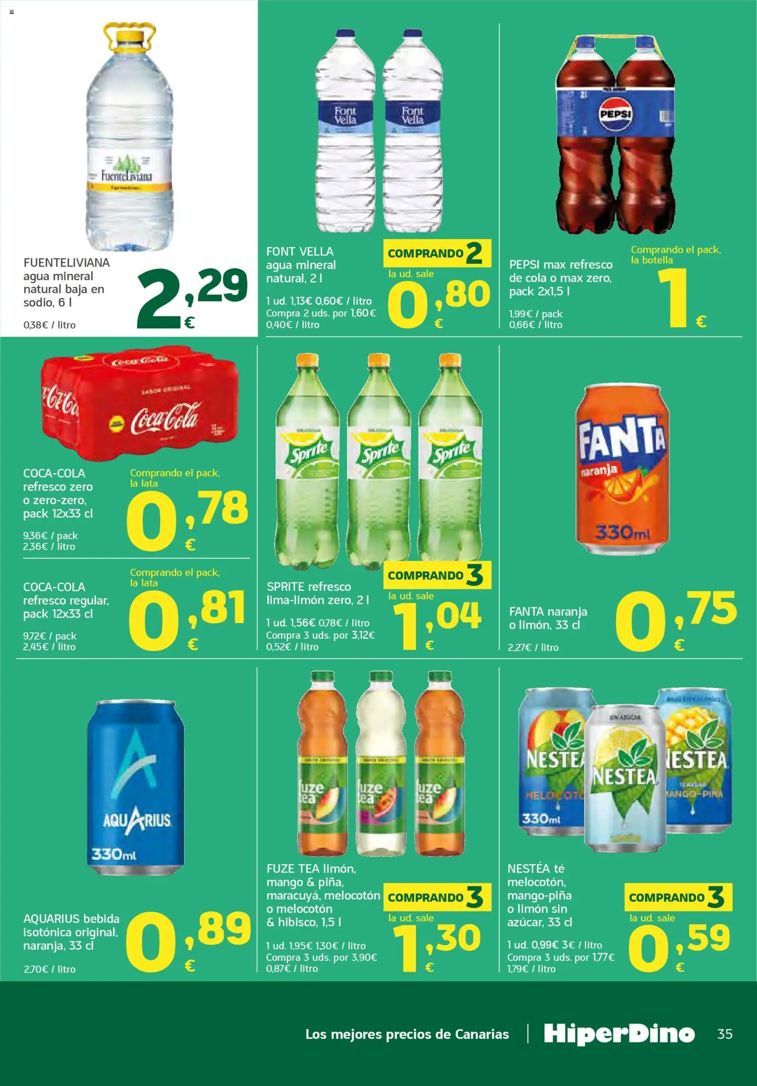 HiperDino folleto │ válido desde el 23.04.2026 | Página: 35 | Productos: Piña, Té, Ρούτερ, Agua mineral