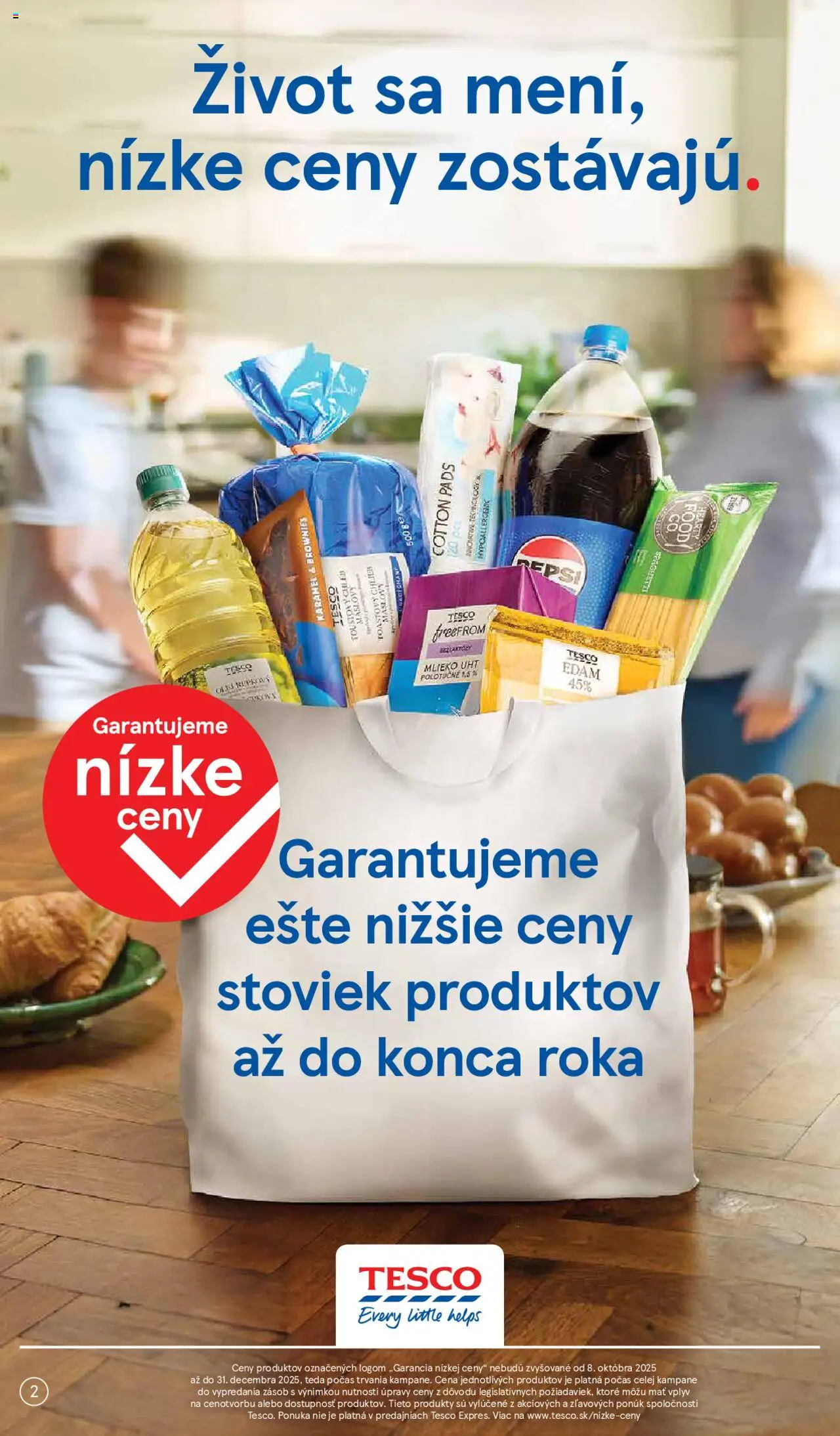 Nové Tesco akcie – leták je platný od 15.10.2025 | Strana: 2 | Produkty: Mlieko, Olej, Chlieb, Repkový olej