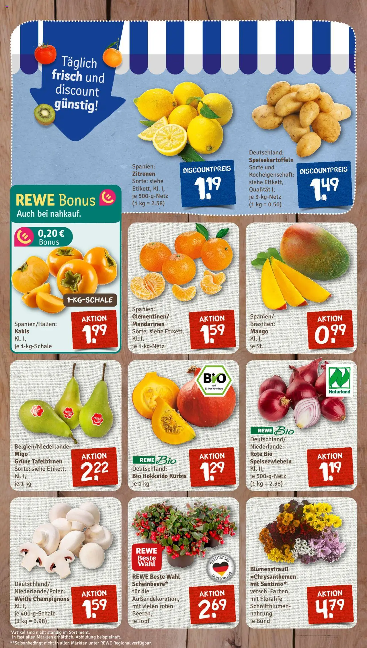 Nahkauf Prospekt – gültig ab 19.10.2025 | Seite: 3 | Produkte: Champignons, Mango, Kürbis, Zitronen