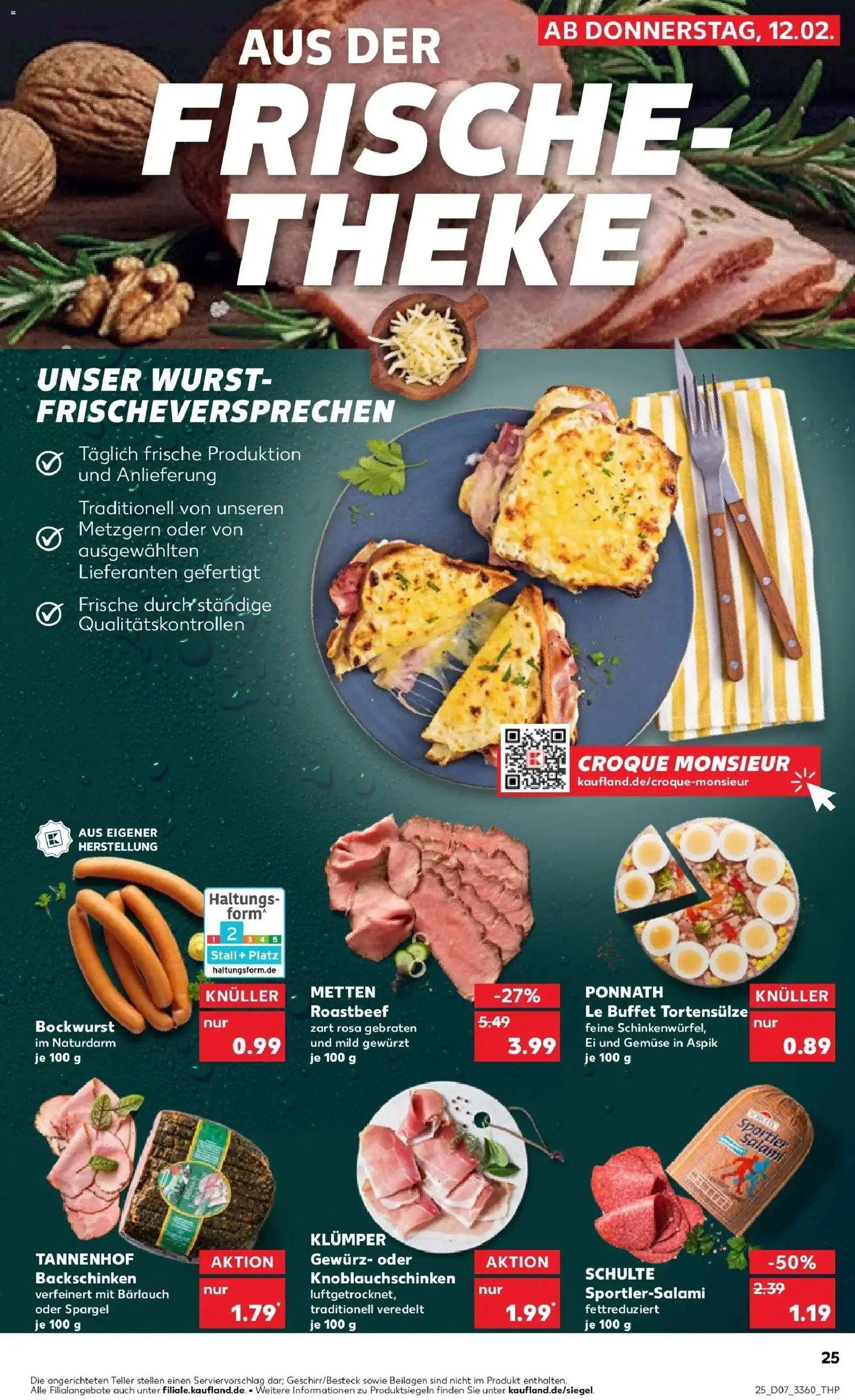 Kaufland prospekt Bad Freienwalde (Oder)	 – gültig ab 16.02.2026 | Seite: 25 | Produkte: Bockwurst, Gemüse, Wurst, Salami