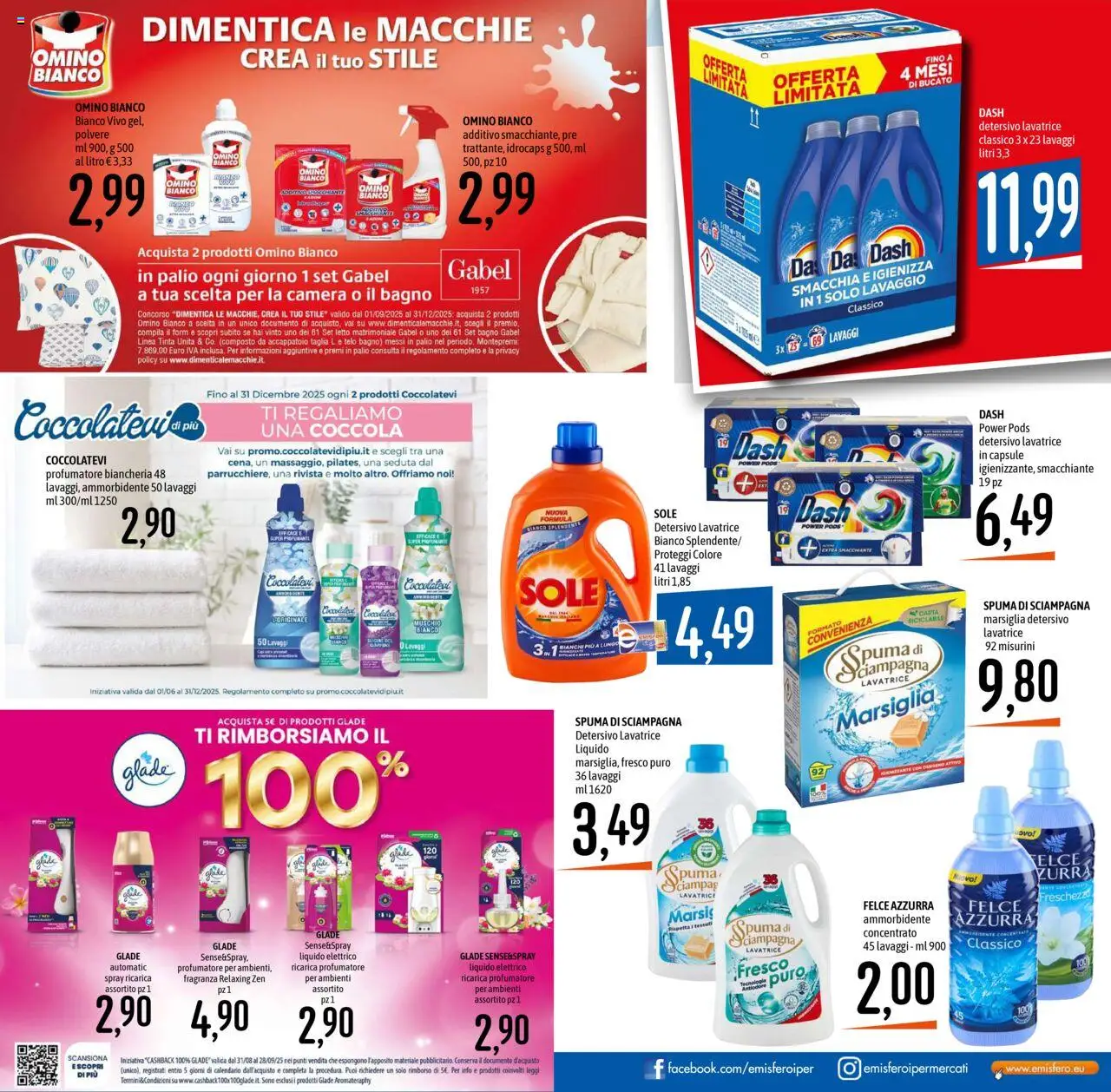 Volantino Emisfero del 11.09.2025 | Pagina: 25 | Prodotti: Ammorbidente, Letto matrimoniale, Lavatrice, Bagno