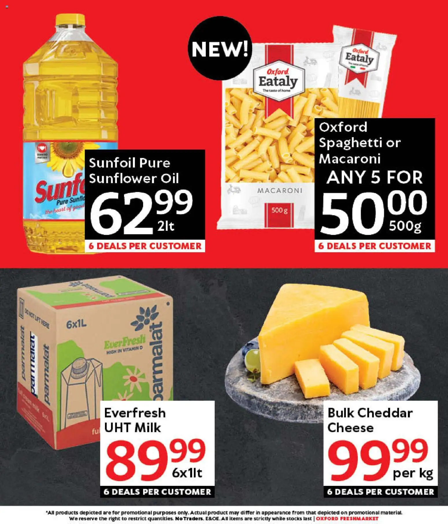 New Oxford Freshmarket catalogue – valid from 03.01.2026 | Page: 6 | Products: Milk, Cheese, Oil