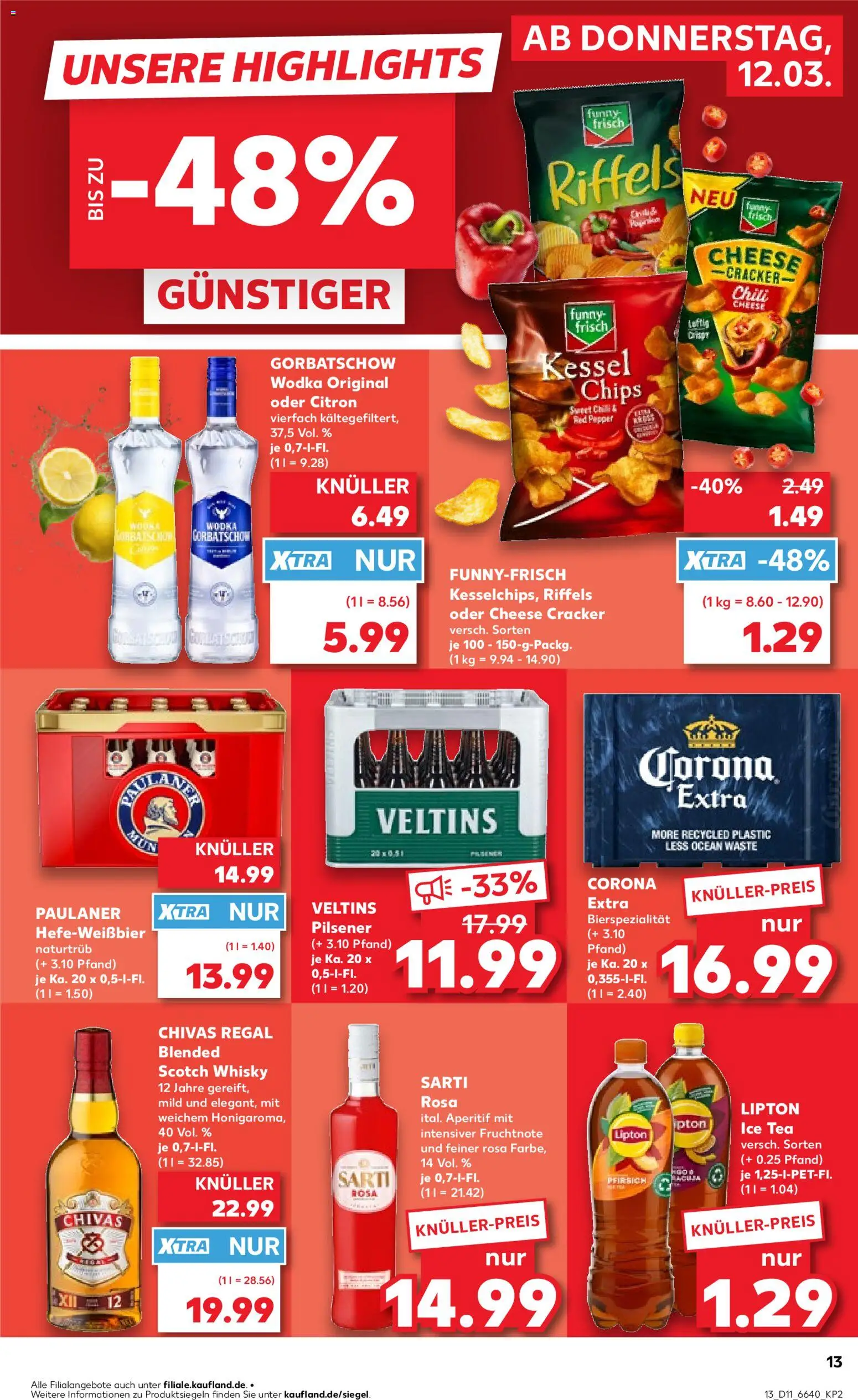 Kaufland Německo leták od 12.03.2026 | Strana: 13 | Produkty: Chivas, Whisky, Citron, Regál