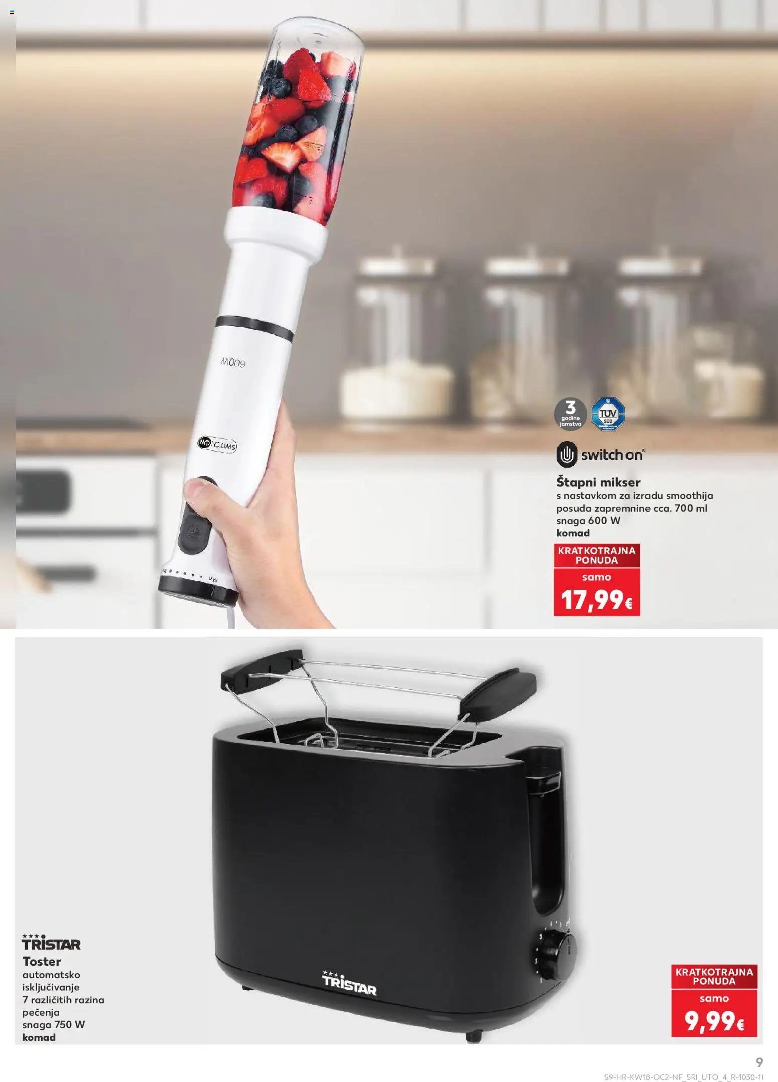Kaufland katalog | vrijedi od 29.04.2026 | Stranica: 9 | Proizvodi: Mikser, Štapni mikser, Toster, Blender