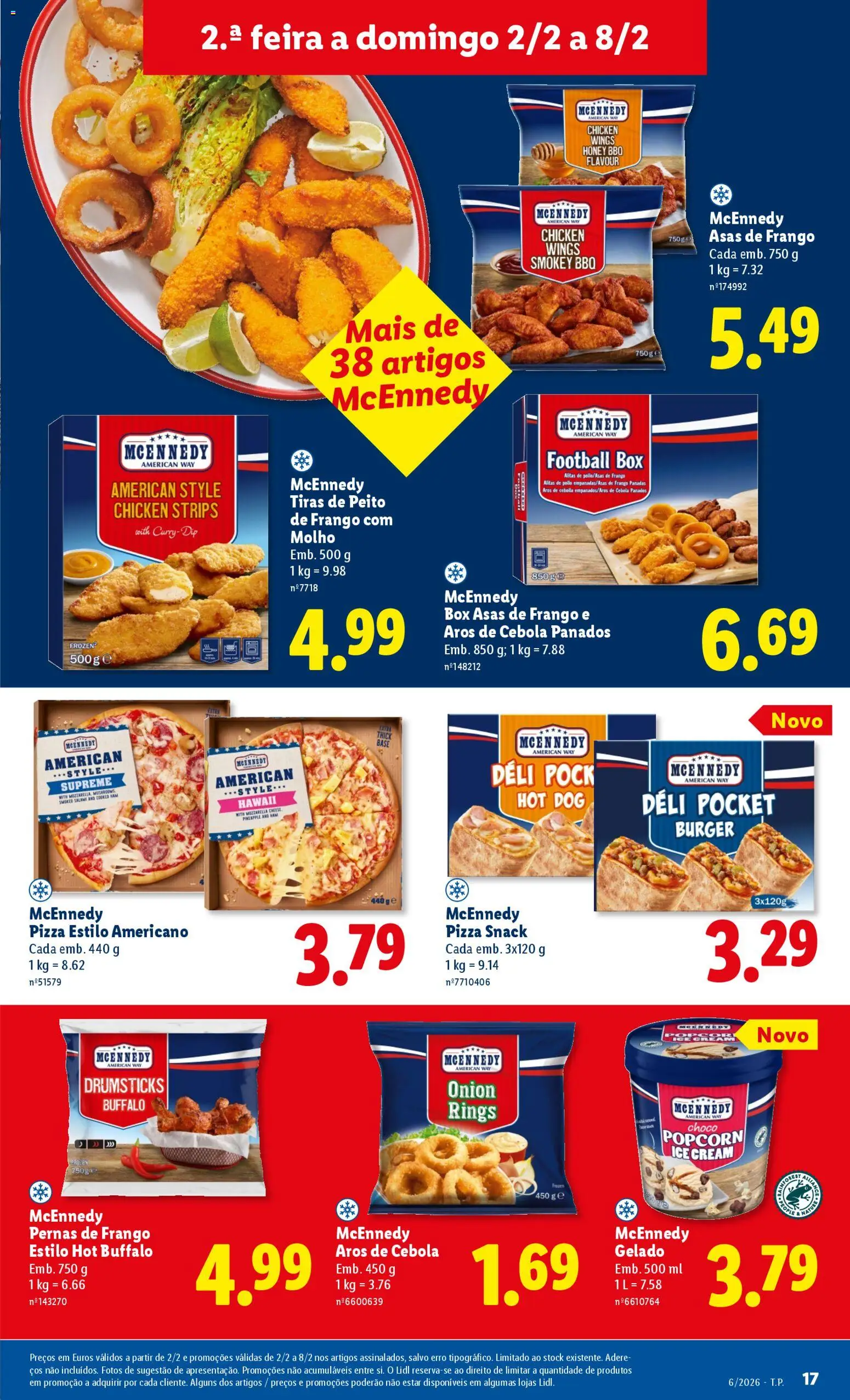 Lidl folheto │ válido de 02.02.2026 | Página: 17 | Produtos: Asas de frango, Peito de frango, Frango, Pizza